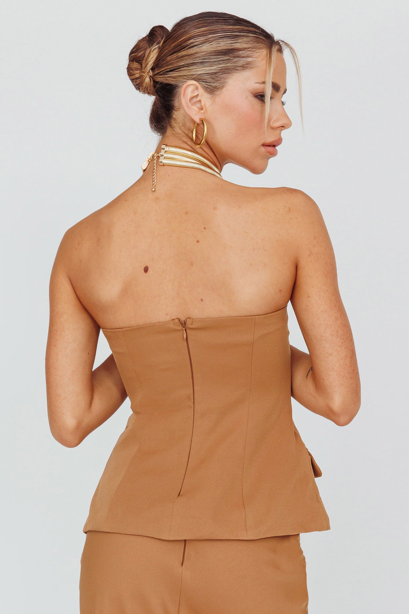 Valencia Strapless Bustier Top Mocha by Selfie Leslie Australia