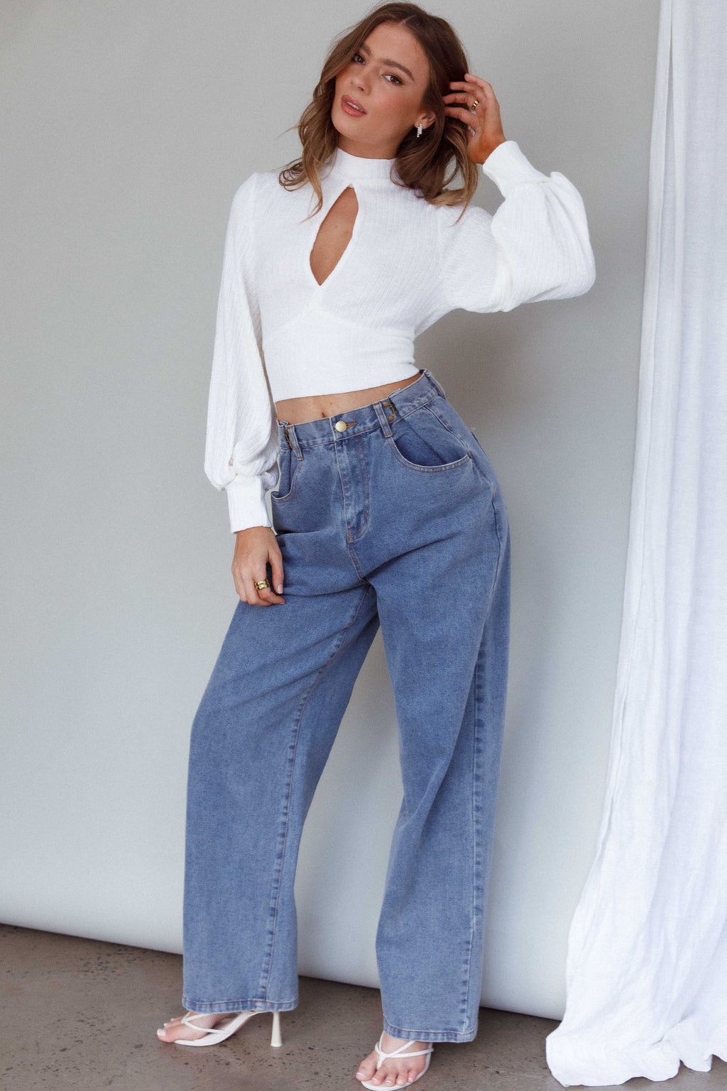 Prove It Keyhole Front Backless Knit Crop Top White by Selfie Leslie Australia