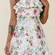 Frill Seeker Eyelet Embroidery Tied Back Dress Floral Print Multi