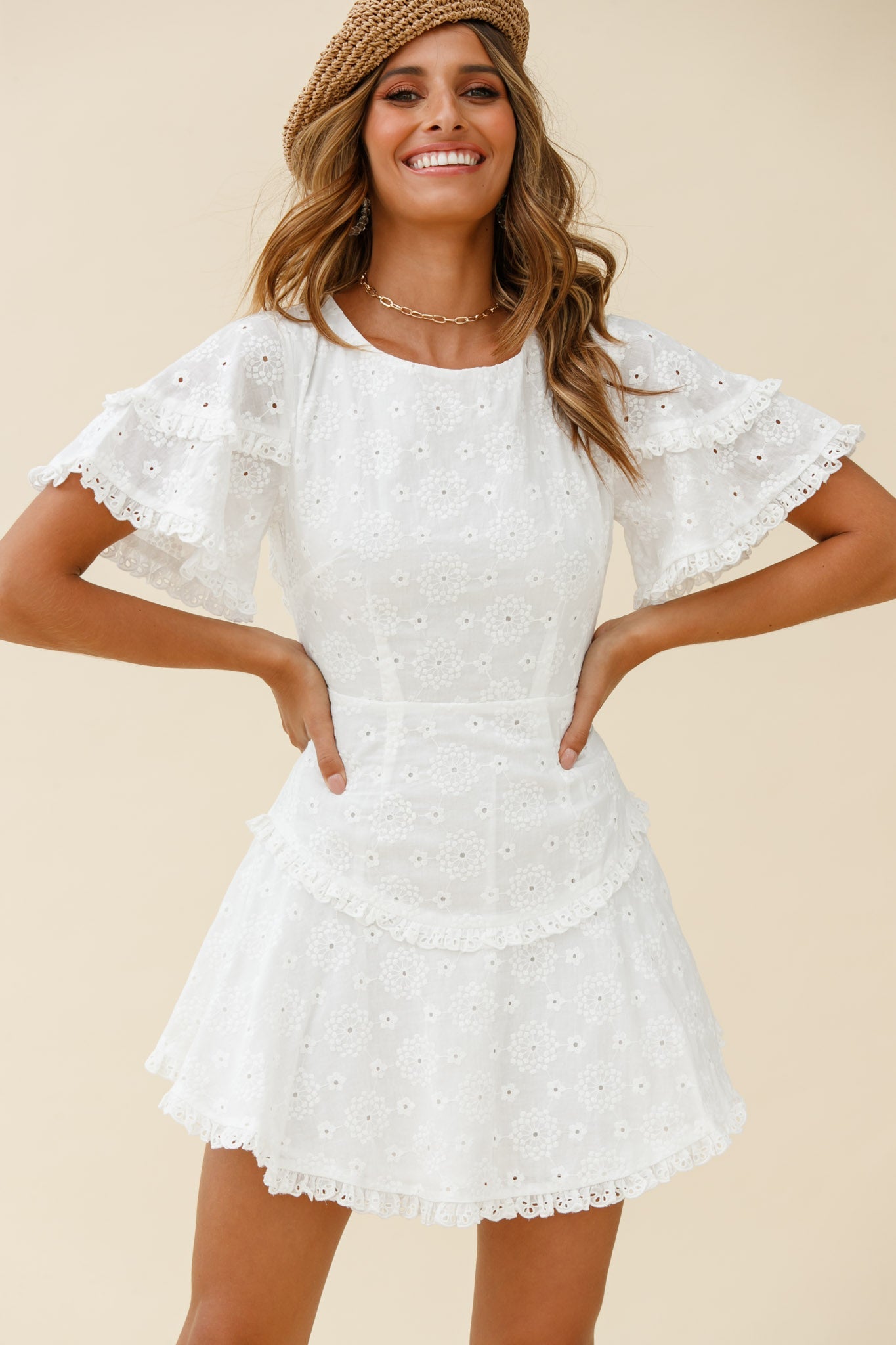 Call Me Later Keyhole Back A-Line Dress White by Selfie Leslie