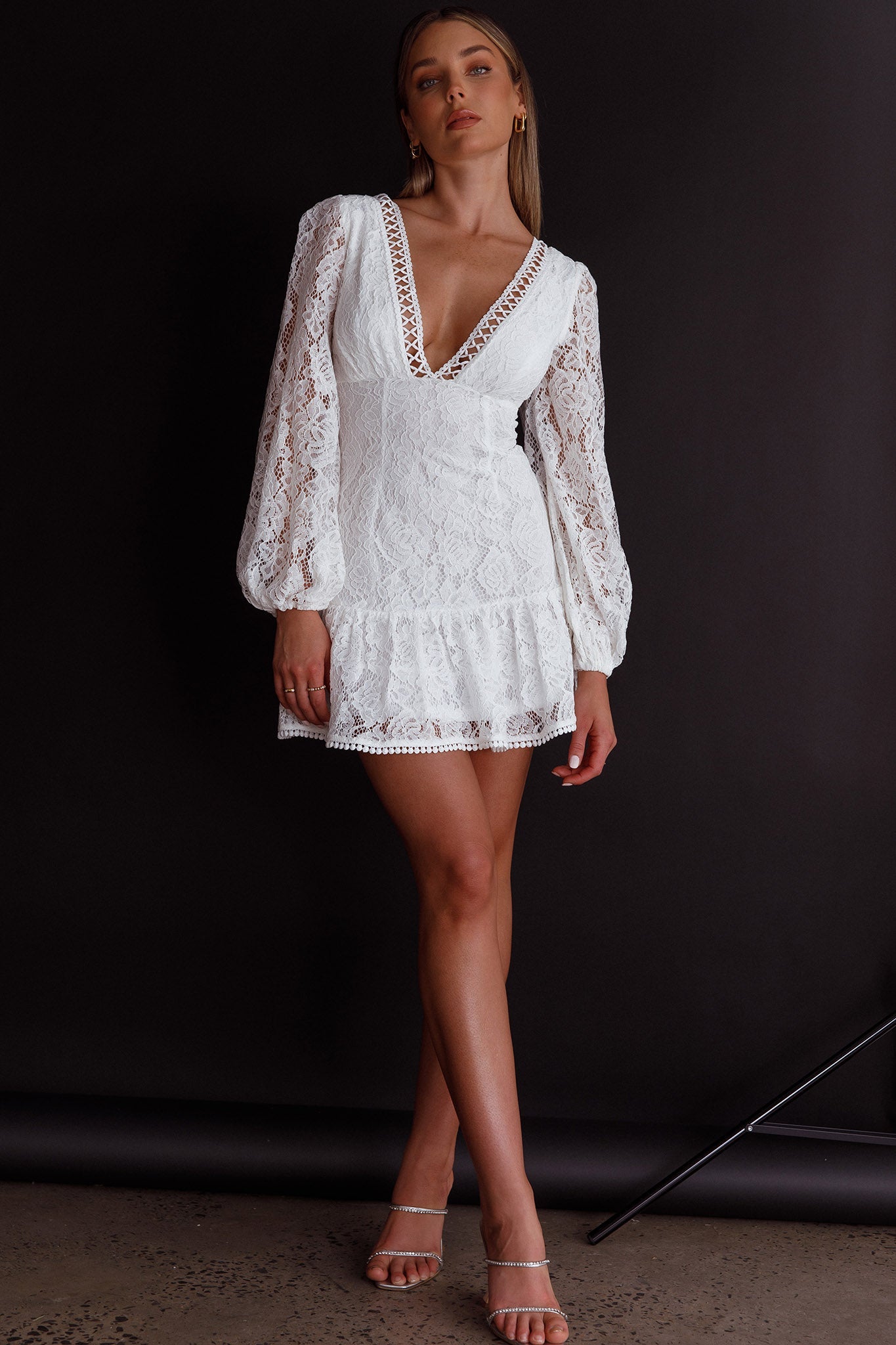 Summer Wine Long Sleeve Lace Dress White by Selfie Leslie