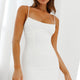 Aces Cami Strap Ruffle Hem Mini Bodycon Dress White