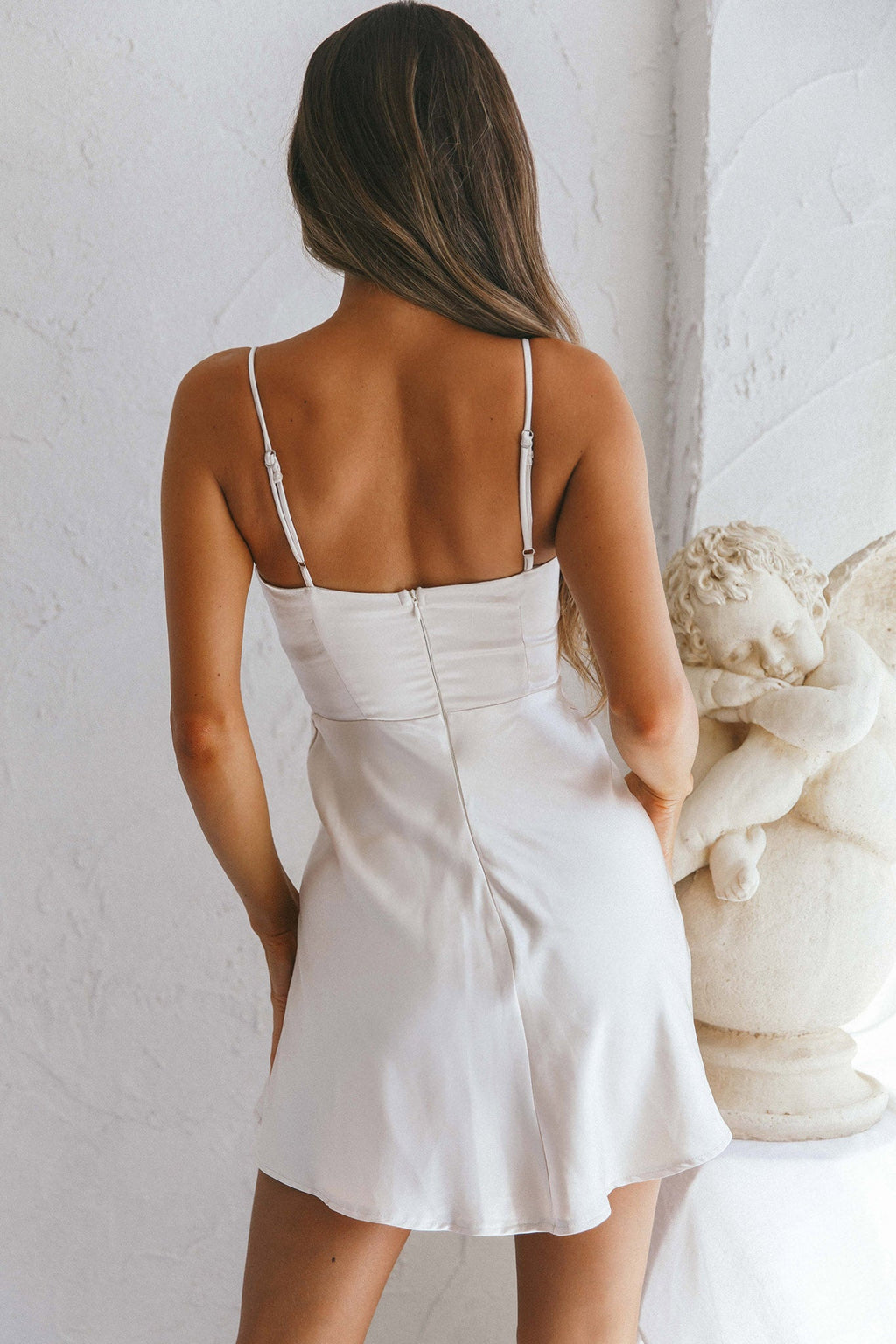 Cozumel Twist Bust Mini Dress Champagne by Selfie Leslie