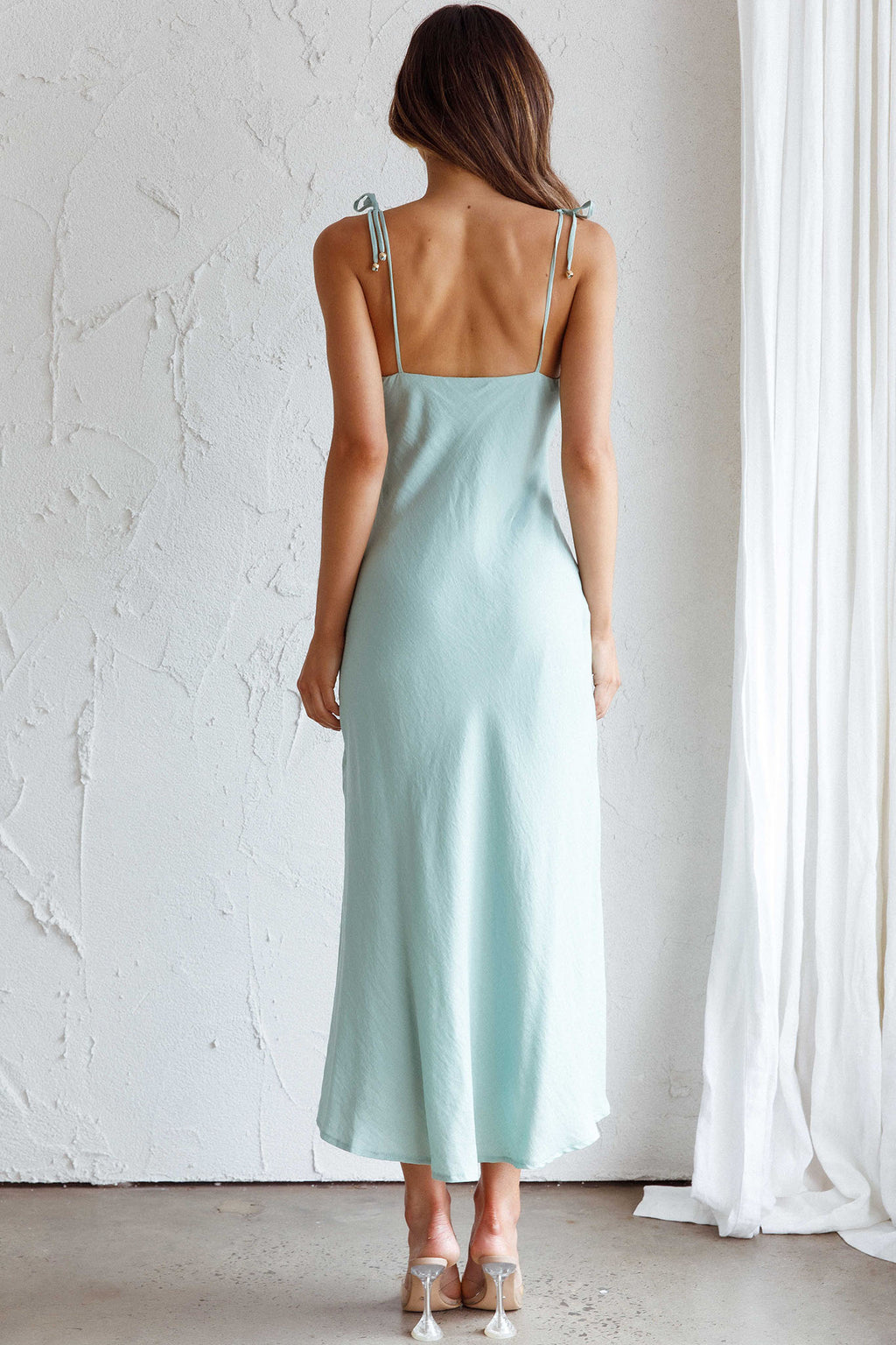 Clovelly Tied Shoulder Midi Dress Sage by Selfie Leslie Australia
