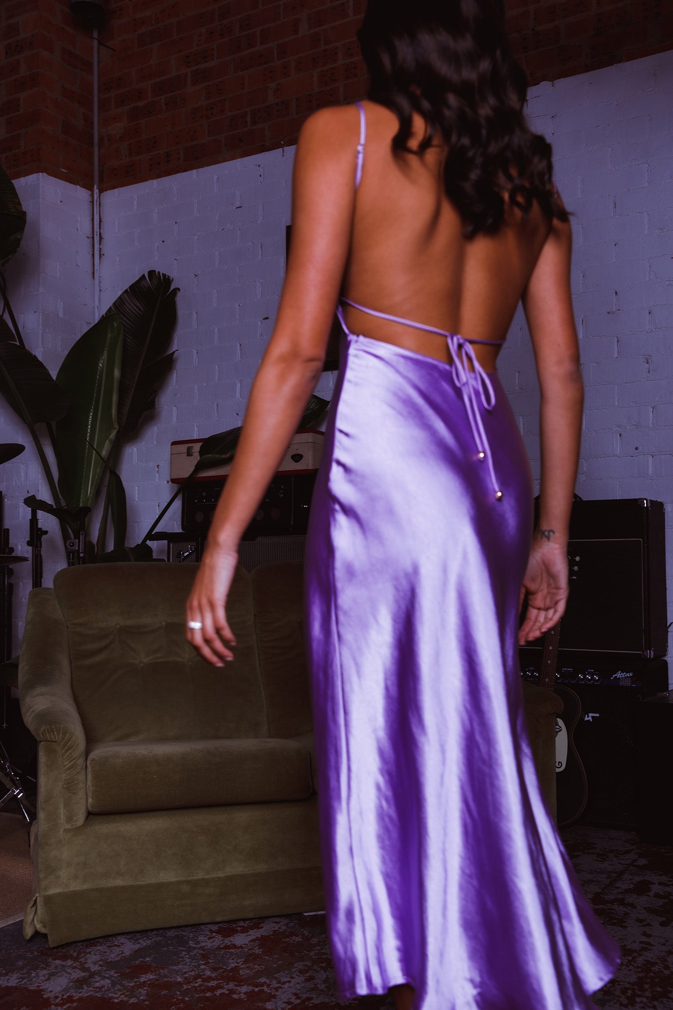 Dolce Life Low Back Midi Dress Lilac by Selfie Leslie