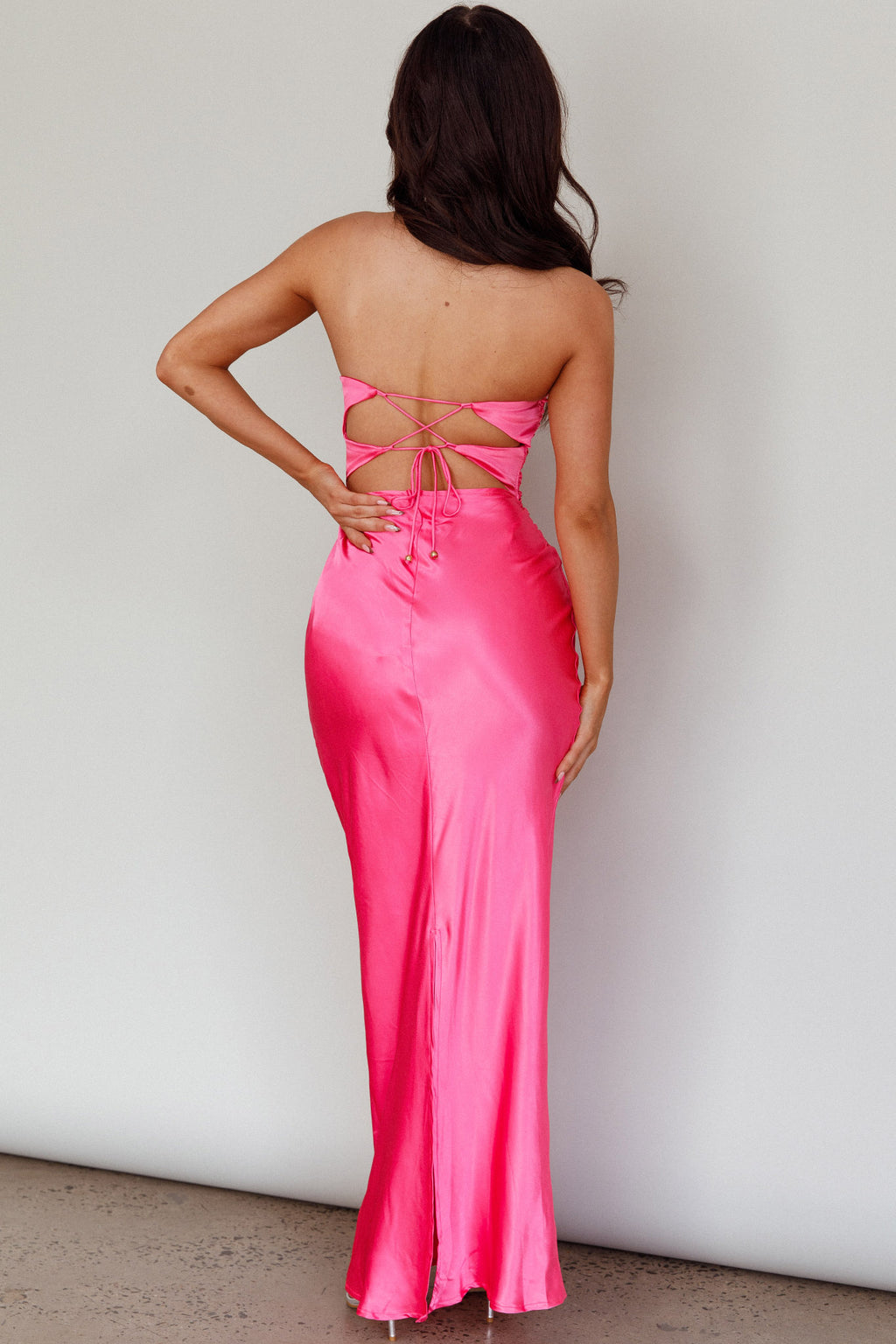 Good Impression Double Twist Midi Dress Hot Pink by Selfie Leslie Australia