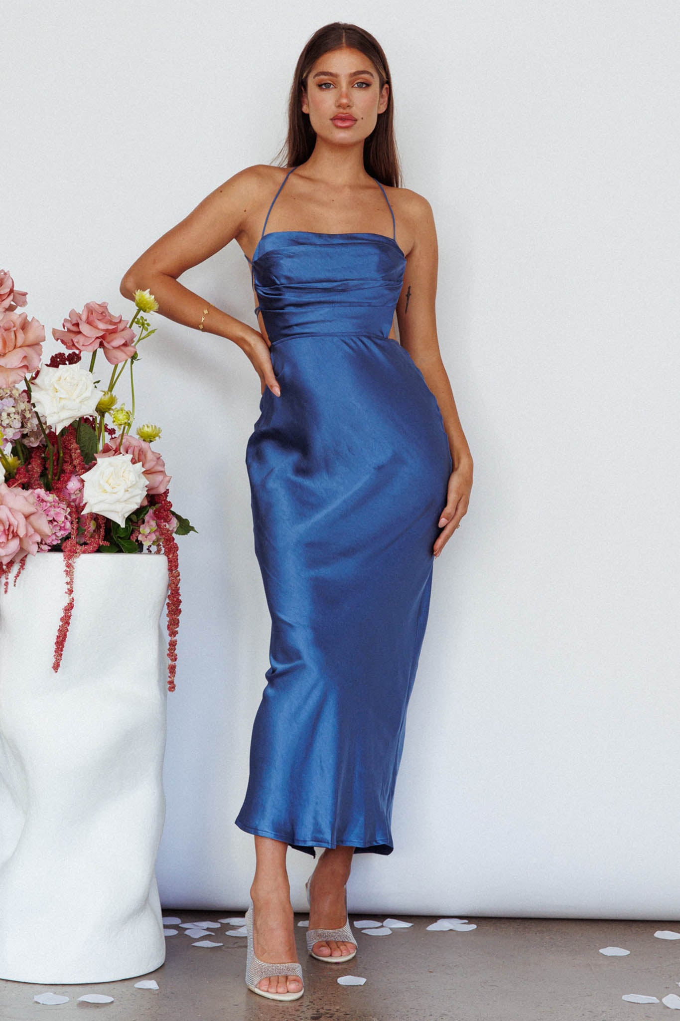 Heaven On Earth Lace-Up Back Midi Dress Rust main image 0