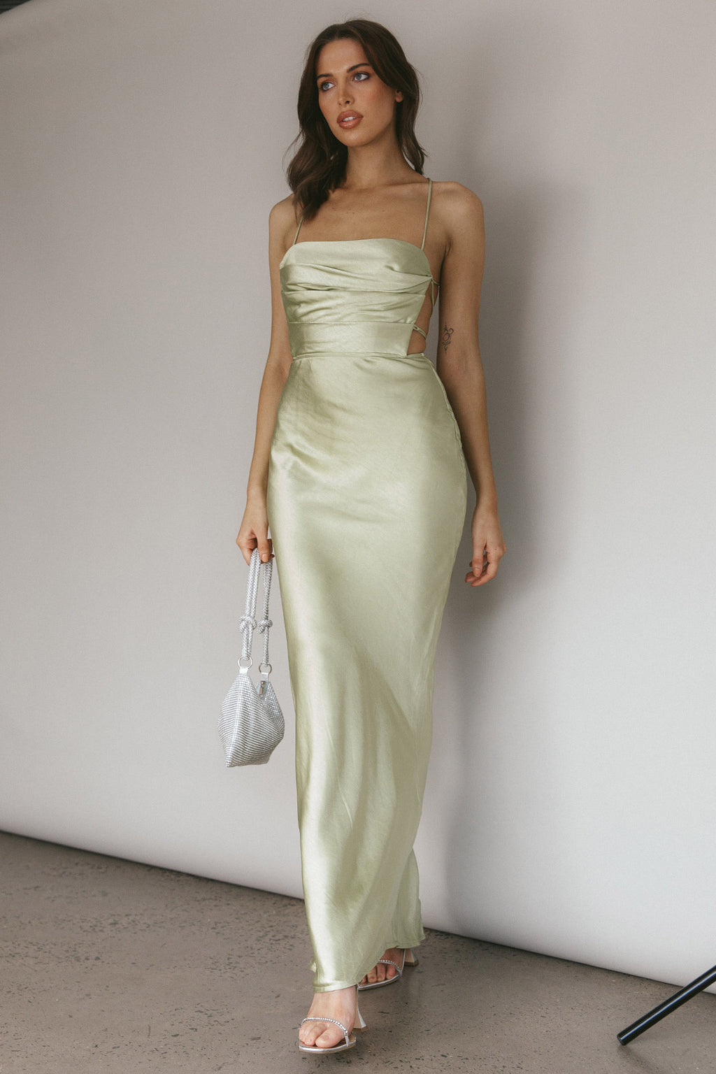 Heaven On Earth Lace-Up Back Maxi Dress Kiwi by Selfie Leslie Australia