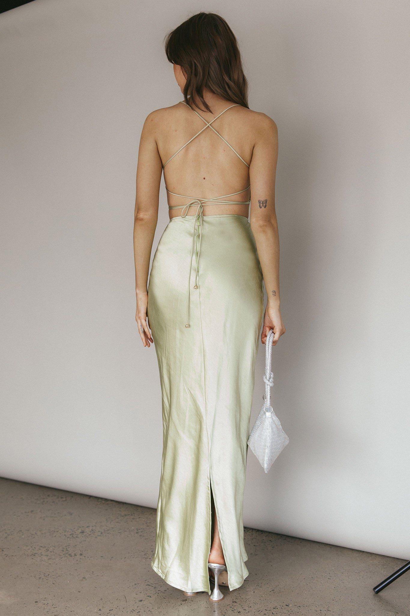 Heaven On Earth Lace-Up Back Maxi Dress Kiwi by Selfie Leslie Australia