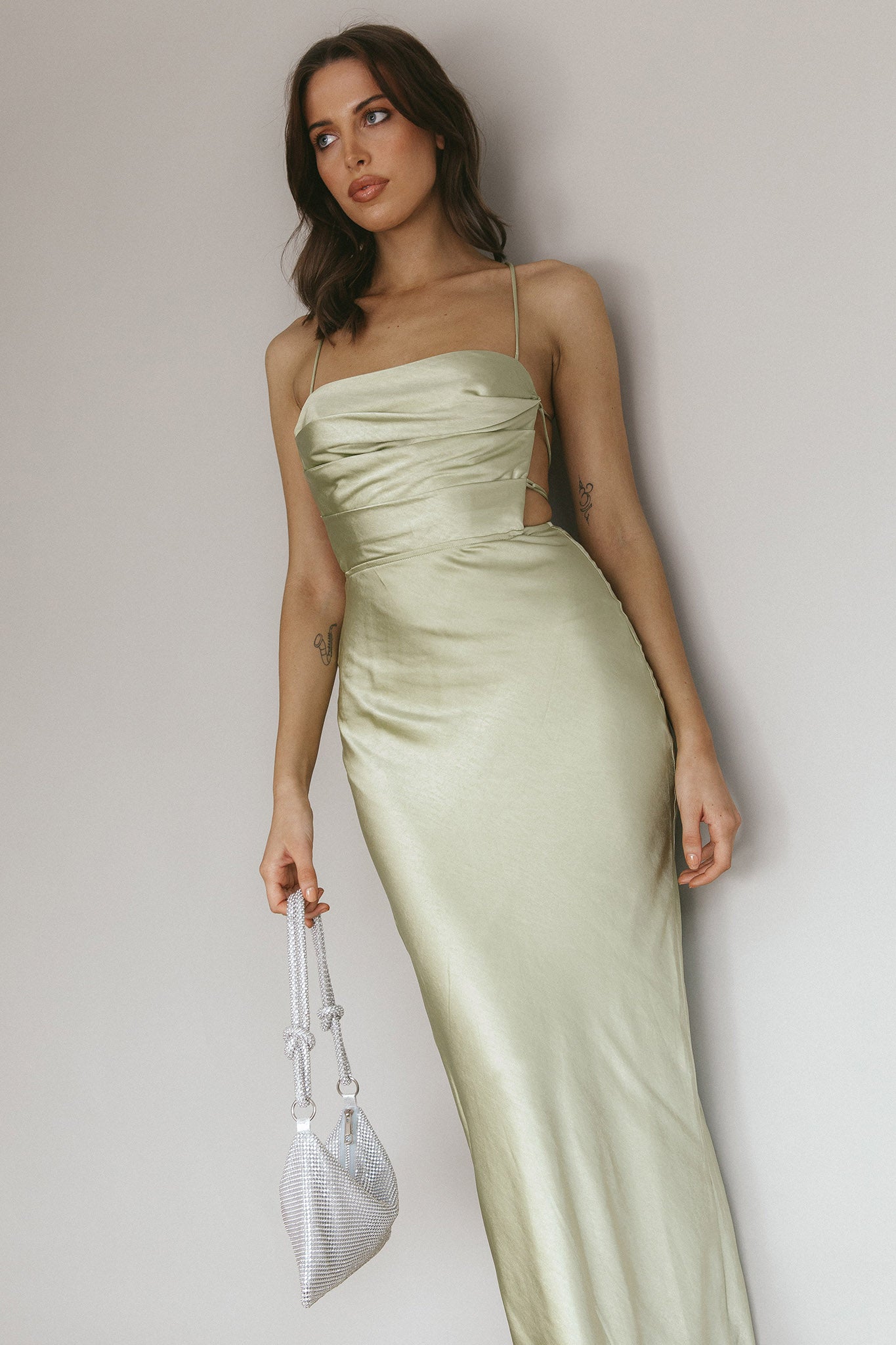 Heaven On Earth Lace-Up Back Maxi Dress Kiwi by Selfie Leslie Australia