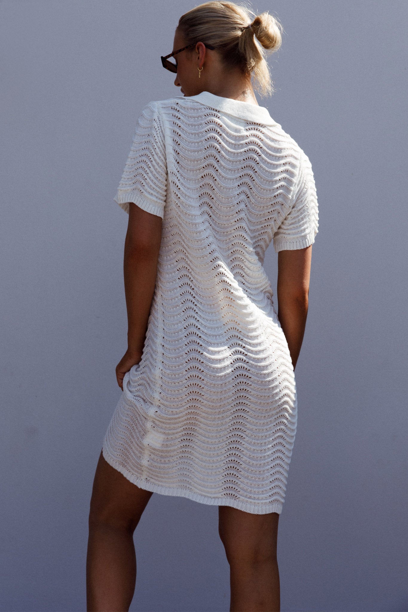 Glennon B Crochet Shirt Dress White by Selfie Leslie Australia