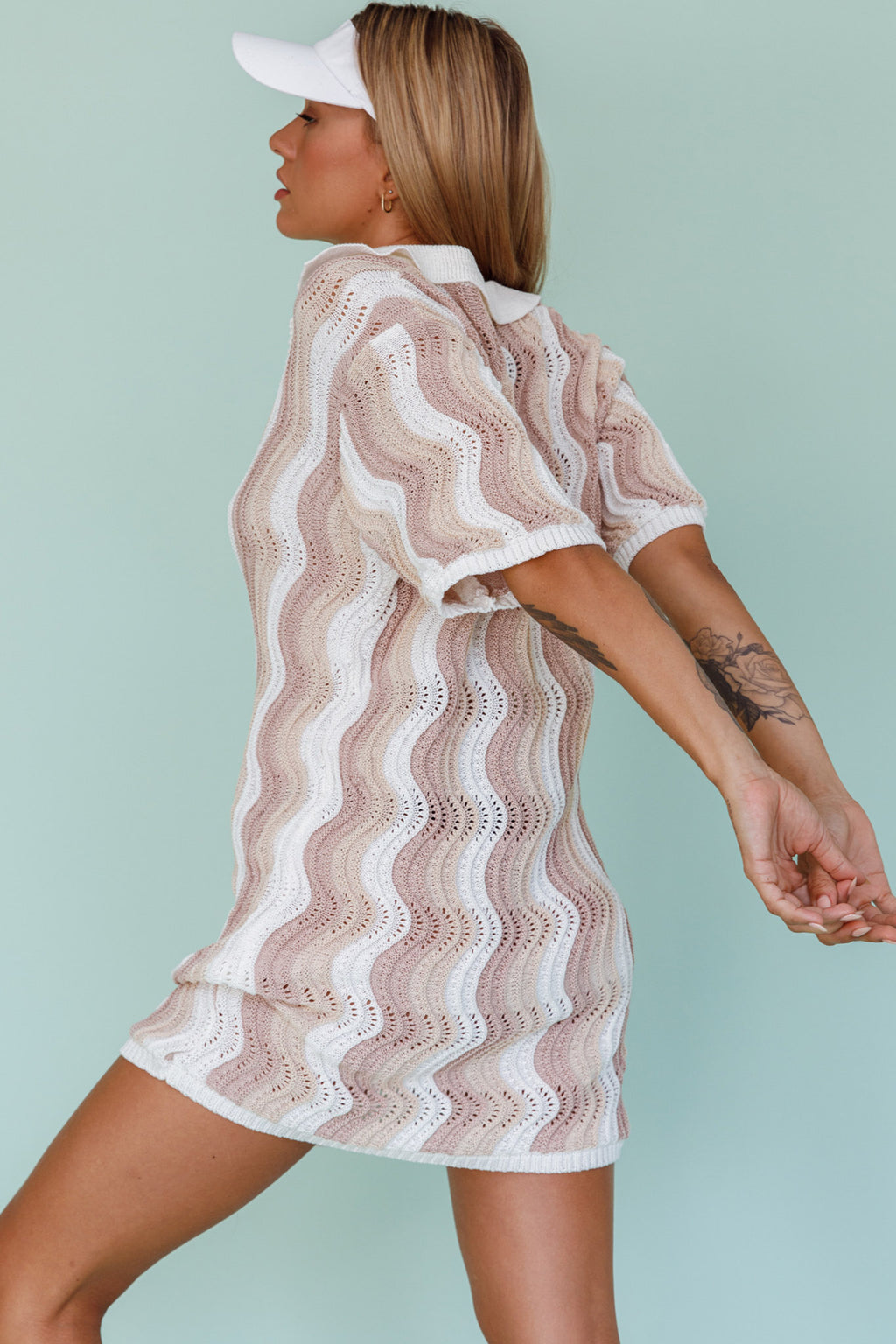 Glennon Crochet Shirt Dress Beige by Selfie Leslie Australia