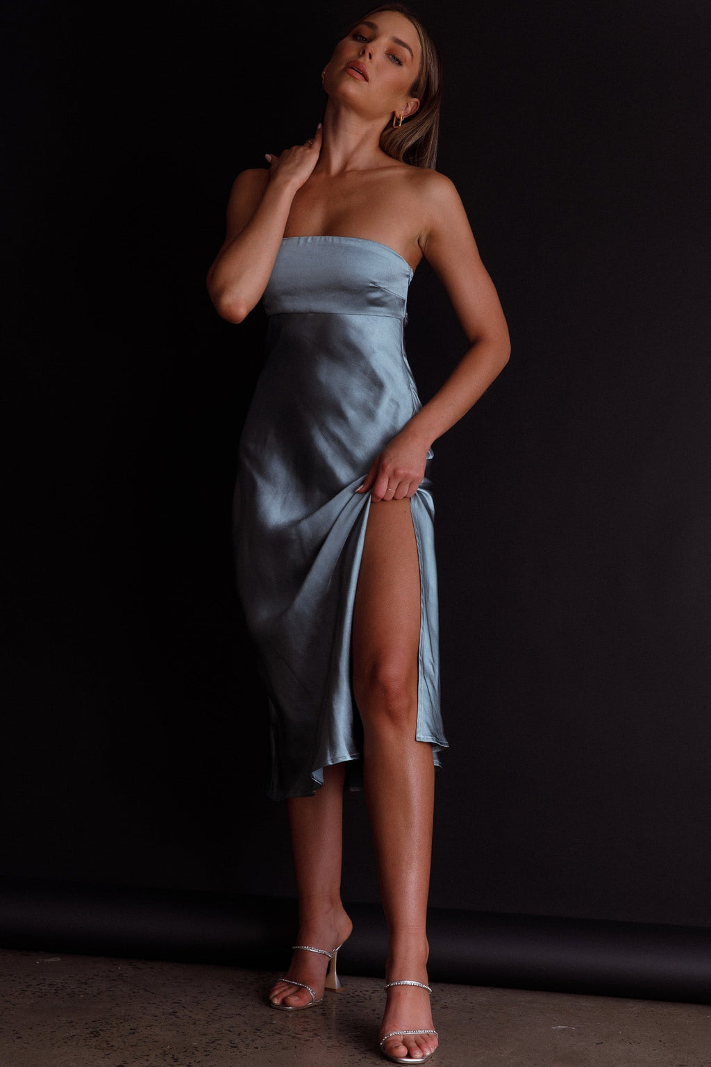 Ladies' Night Cowl Back Midi Dress Seafoam by Selfie Leslie