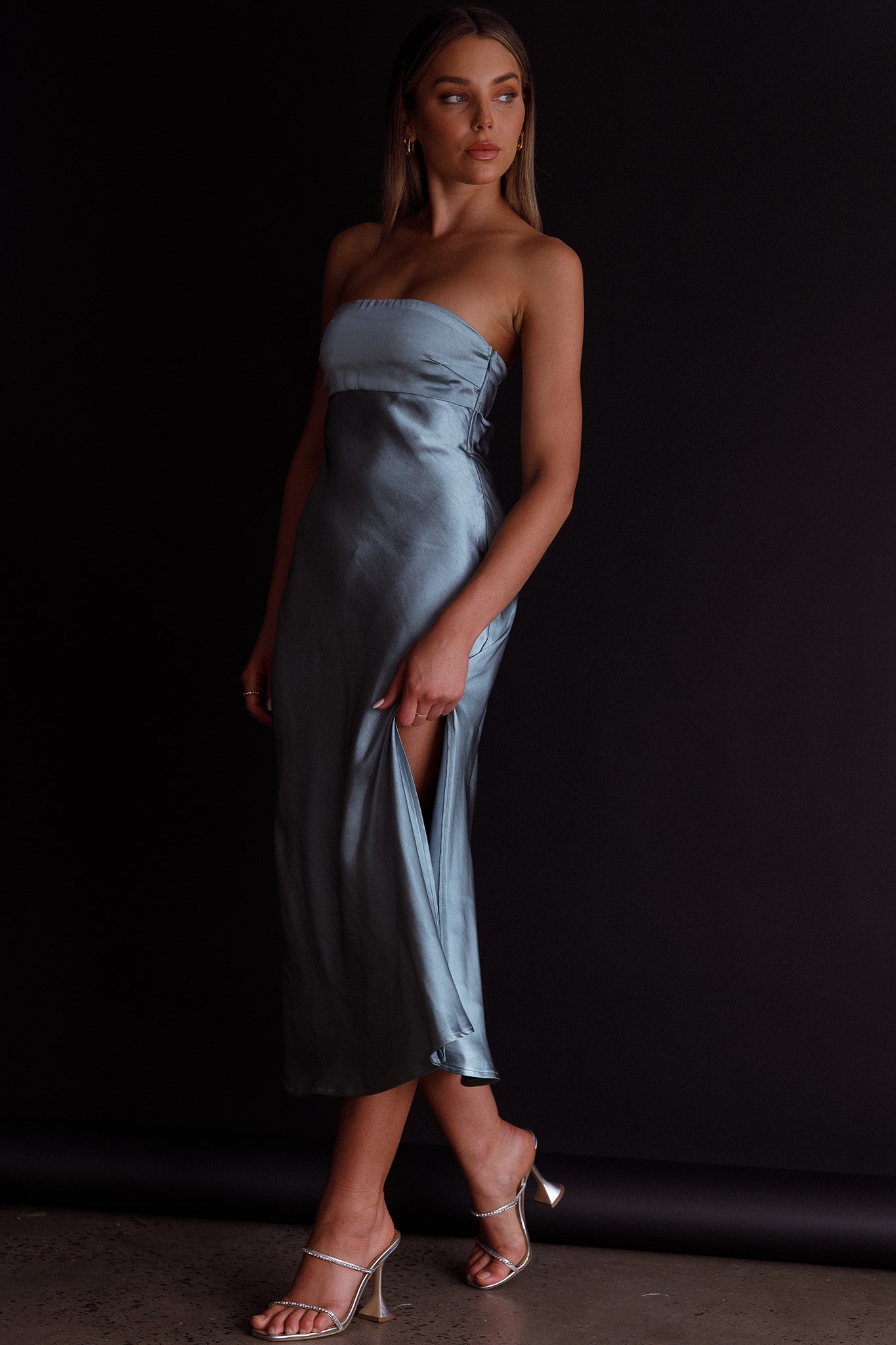 Ladies' Night Cowl Back Midi Dress Seafoam by Selfie Leslie