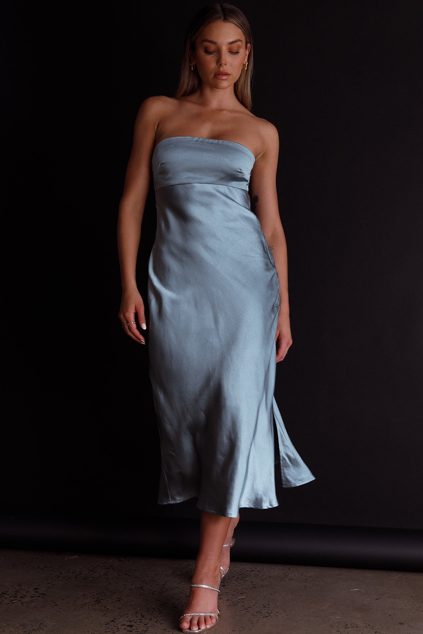 Ladies' Night Cowl Back Midi Dress Seafoam by Selfie Leslie