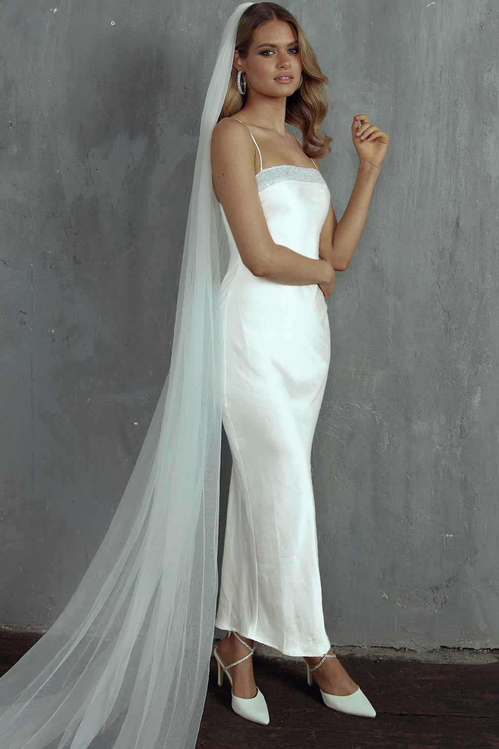 Making Headlines Diamante Neckline Maxi Dress White by Selfie Leslie