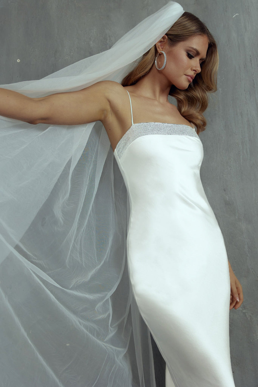 Making Headlines Diamante Neckline Maxi Dress White by Selfie Leslie