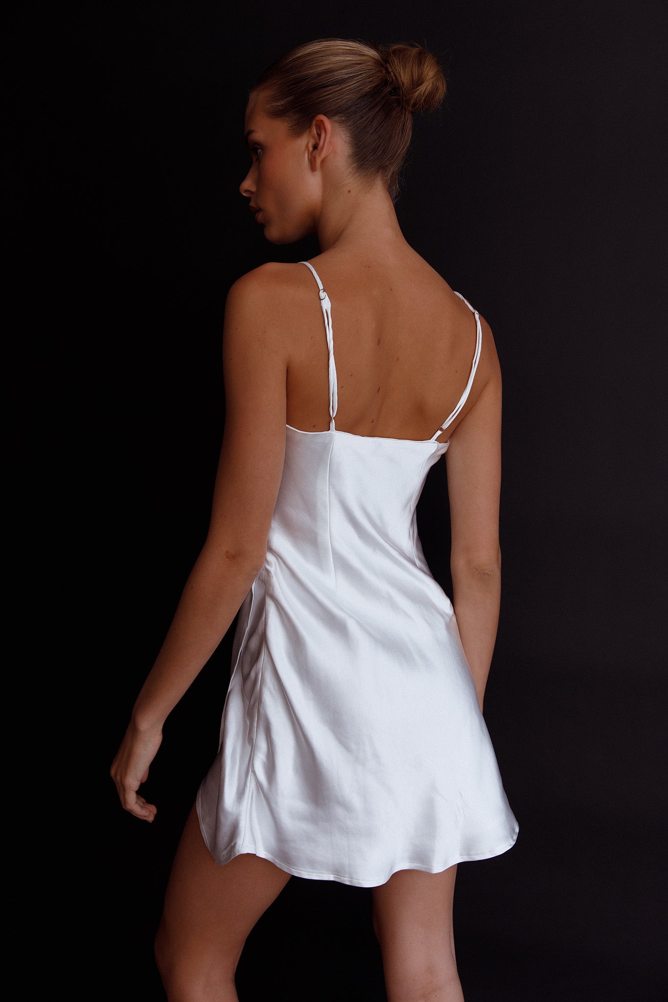 Making Headlines Diamante Neckline Mini Dress White by Selfie Leslie