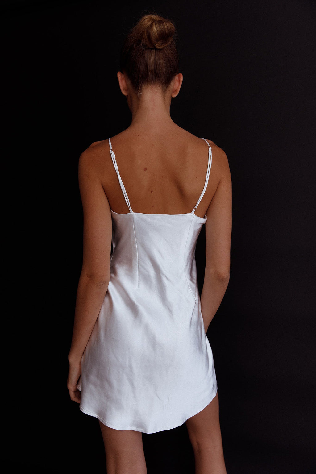Making Headlines Diamante Neckline Mini Dress White by Selfie Leslie