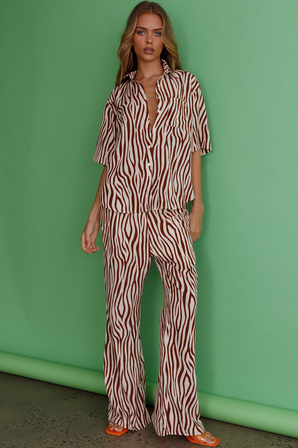 Just A Hunch Pants Zebra Brown by Selfie Leslie Australia