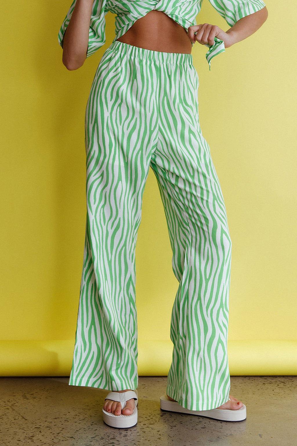 Just A Hunch Pants Zebra Green by Selfie Leslie Australia