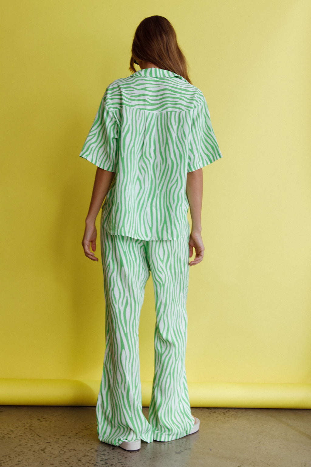Just A Hunch Button Shirt Zebra Green by Selfie Leslie Australia