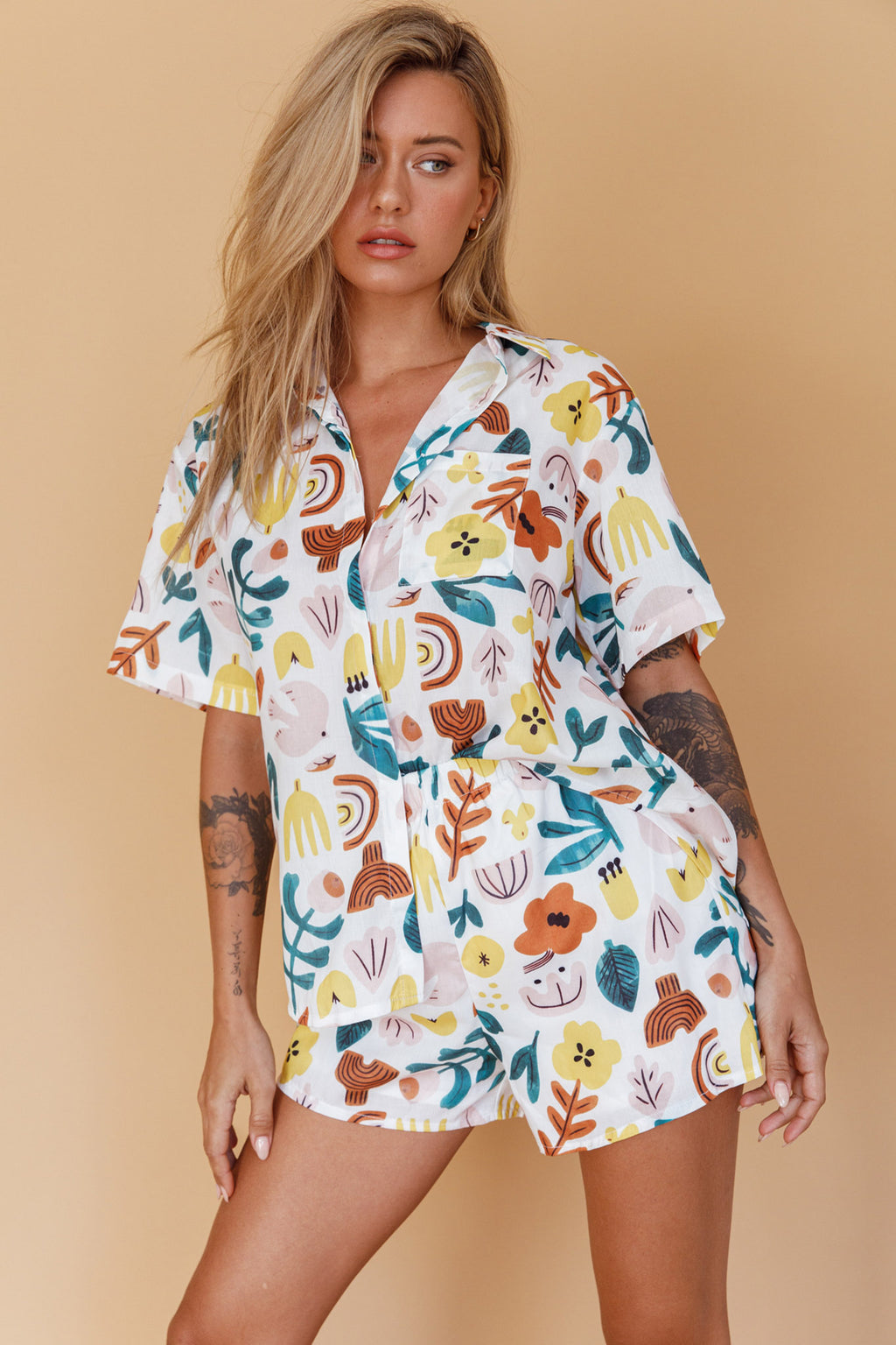 Just A Hunch Shorts Printed White by Selfie Leslie Australia