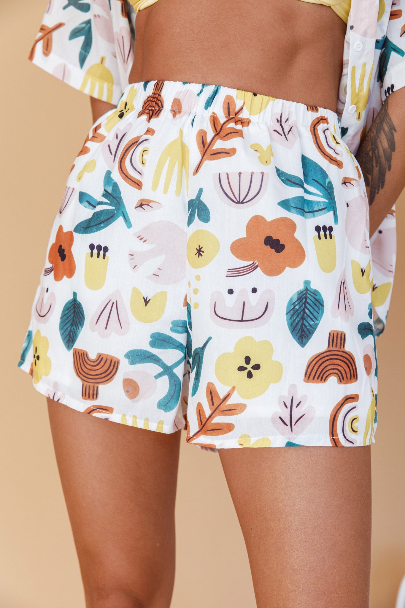 Just A Hunch Shorts Printed White by Selfie Leslie Australia
