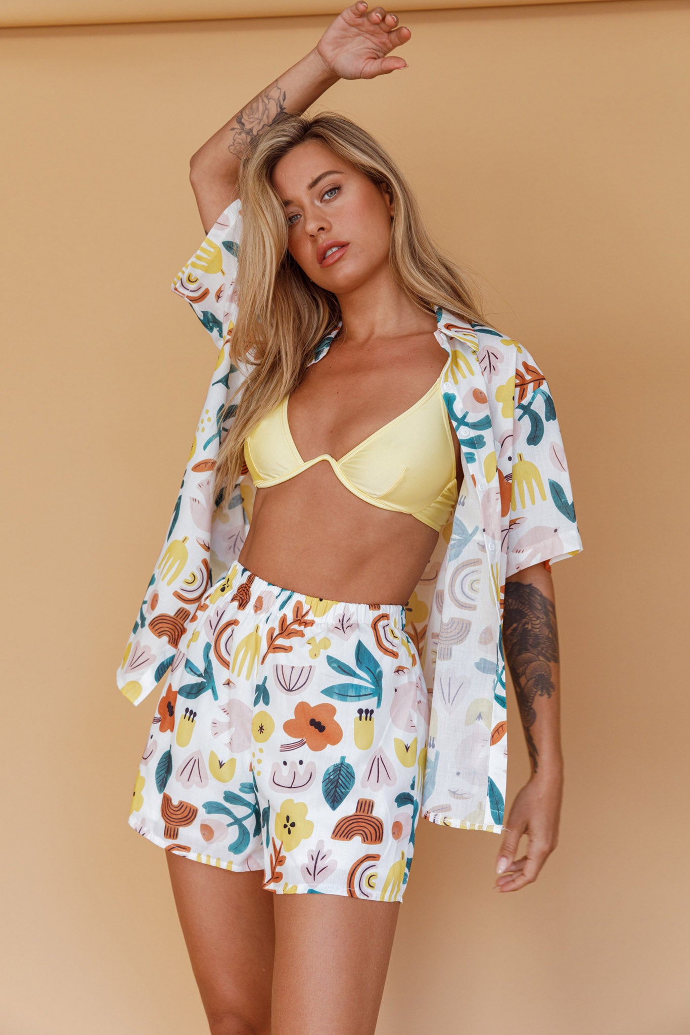 Just A Hunch Shorts Printed White by Selfie Leslie Australia
