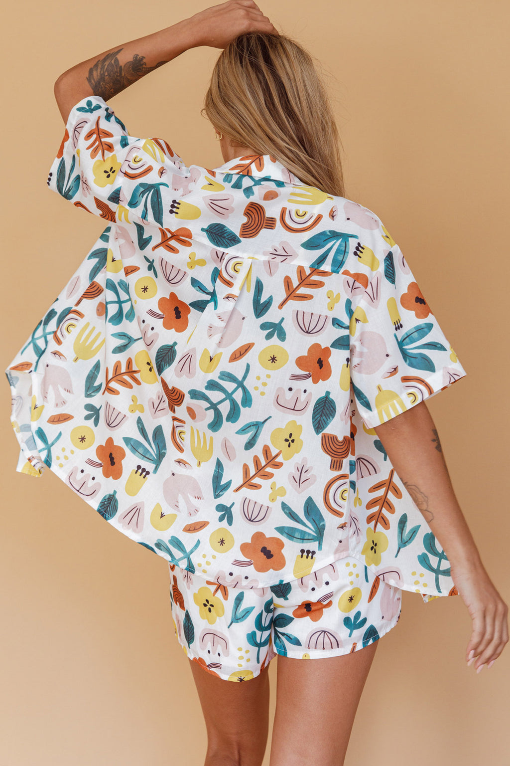 Just A Hunch Button Shirt Printed White by Selfie Leslie Australia