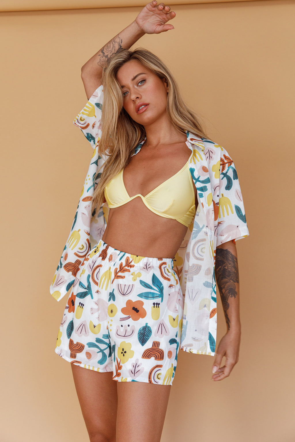 Just A Hunch Button Shirt Printed White by Selfie Leslie Australia