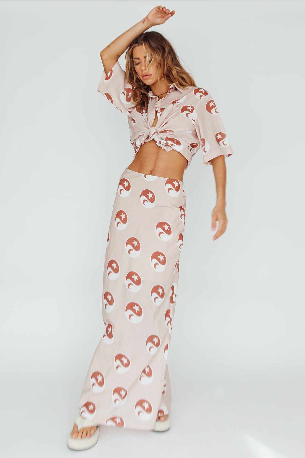 Just A Hunch Maxi Skirt Yin Yang Rose by Selfie Leslie Australia