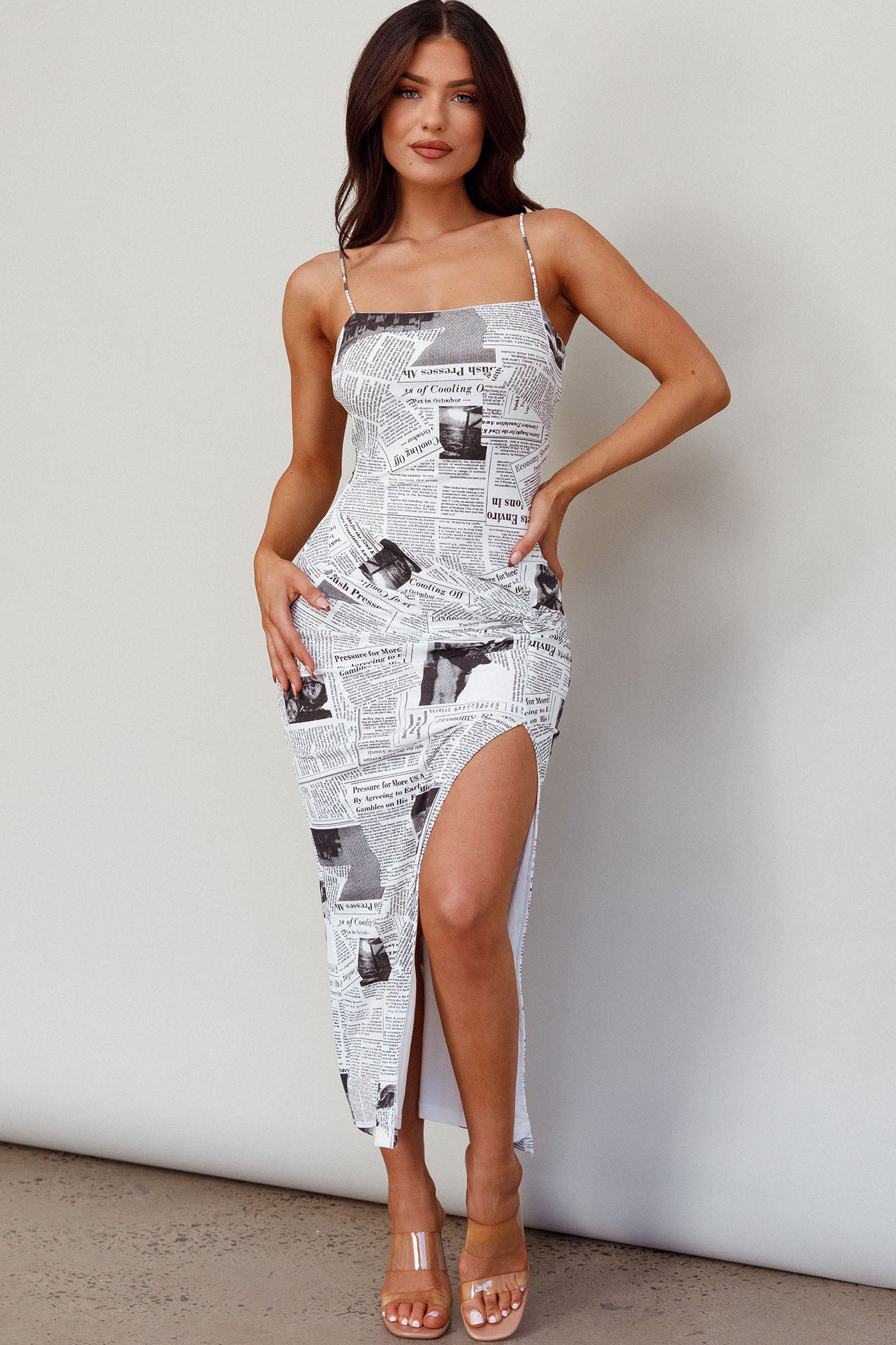 Comme Ci, Comme Ca Strapless Midi Dress White by Selfie Leslie