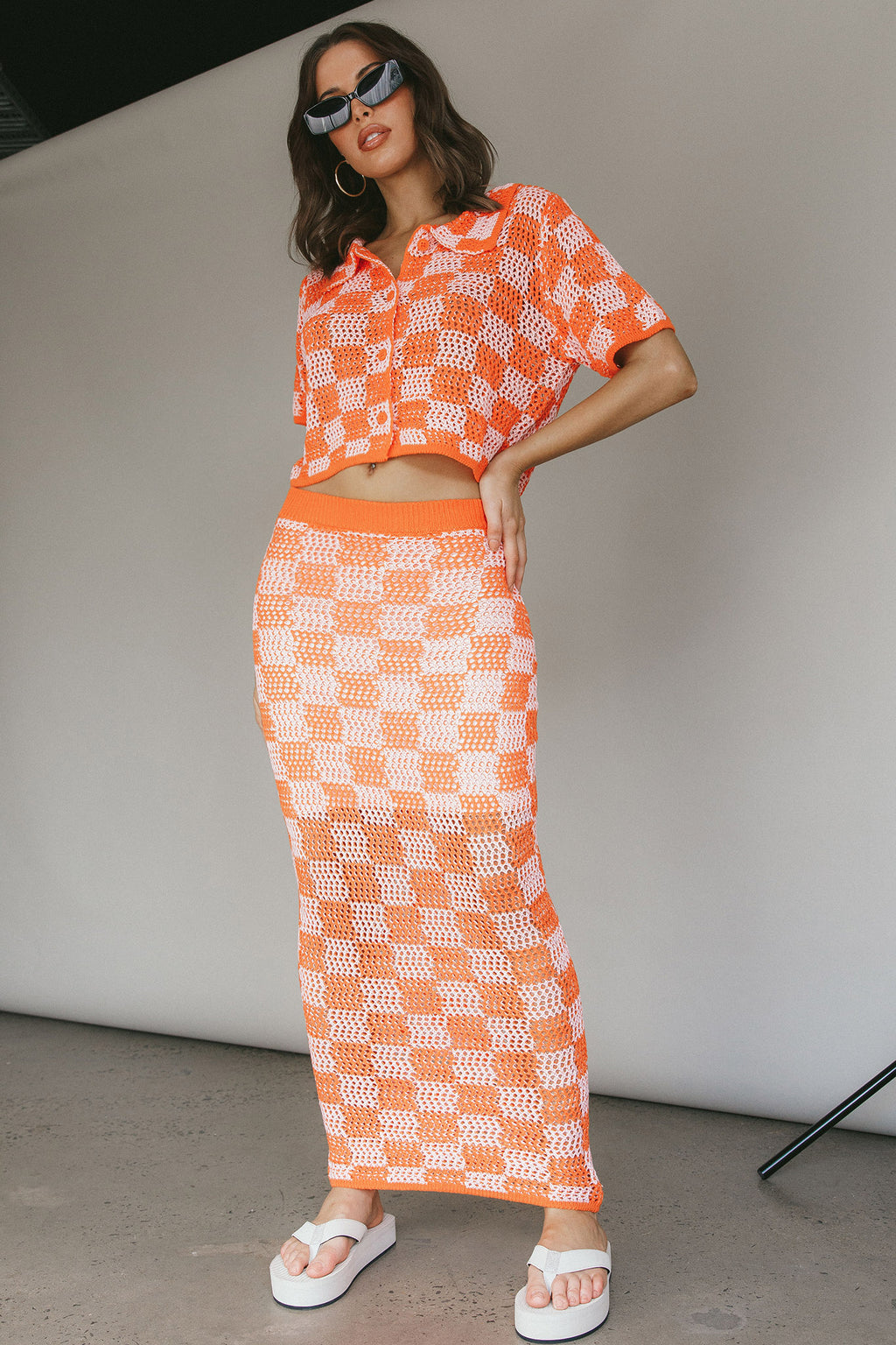 Byron Bay Crochet Maxi Skirt Sunset by Selfie Leslie Australia