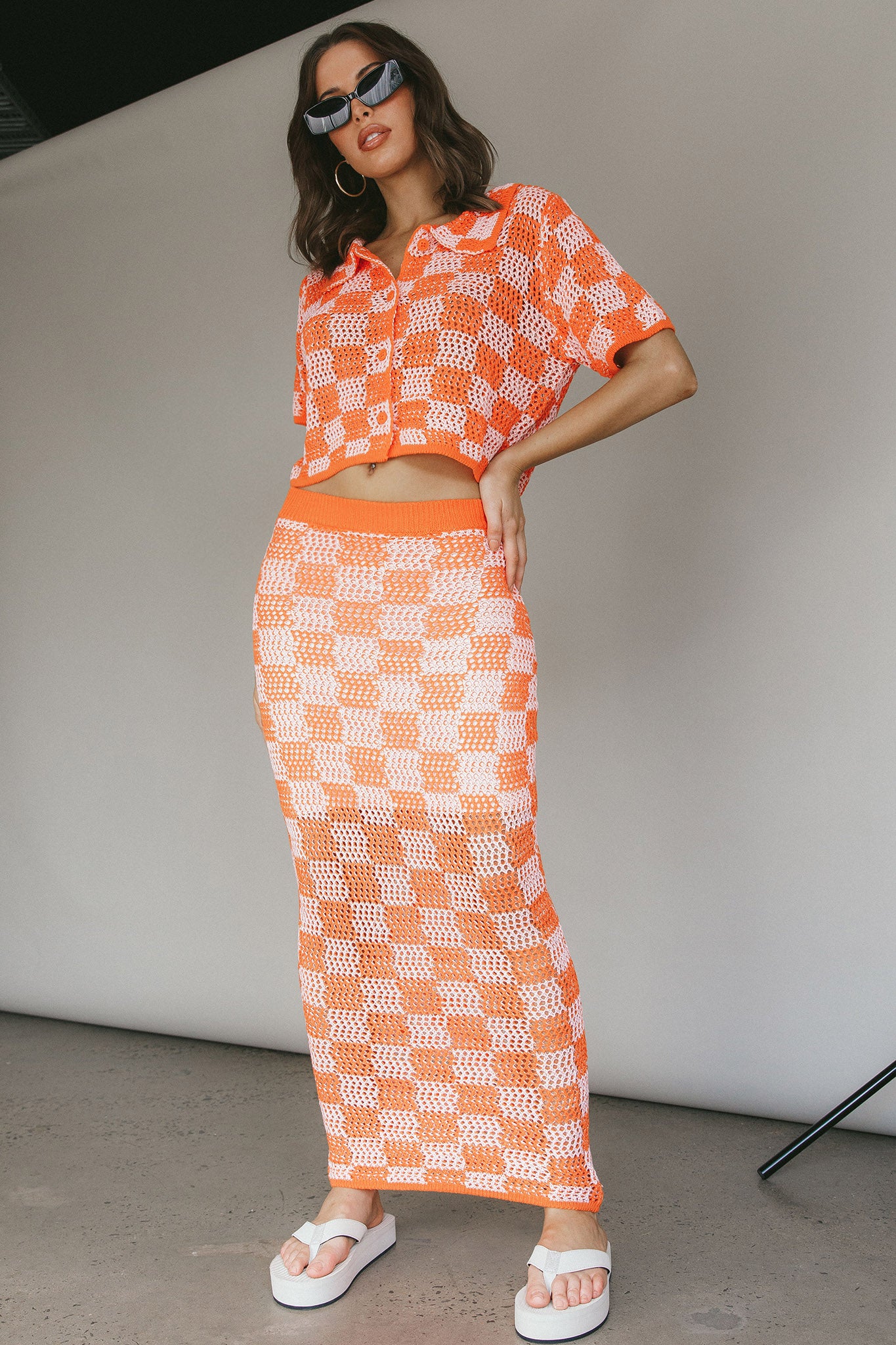 Byron Bay Crochet Maxi Skirt Sunset by Selfie Leslie Australia