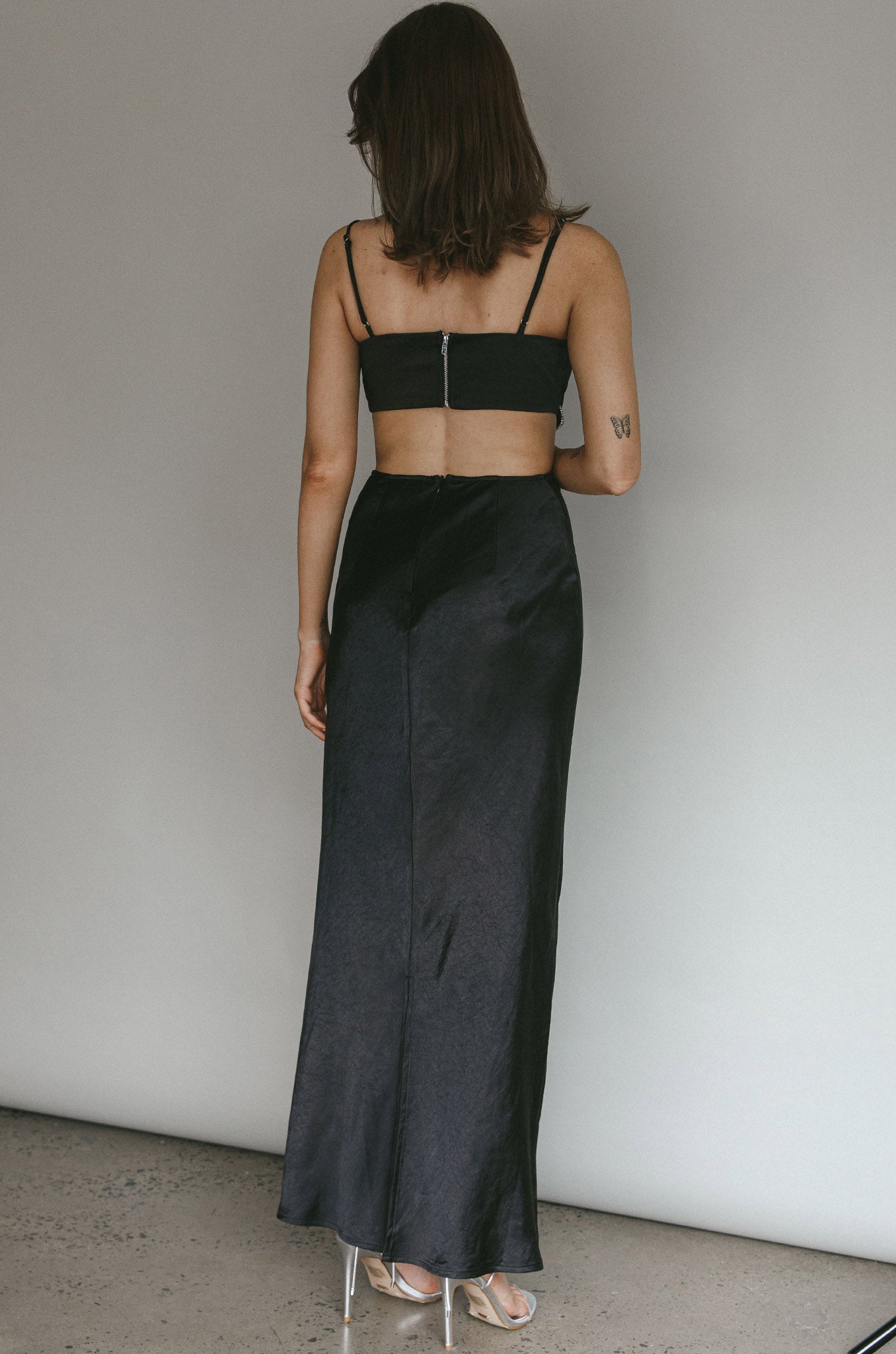 Aurelia Diamante Bow Maxi Dress Black by Selfie Leslie Australia