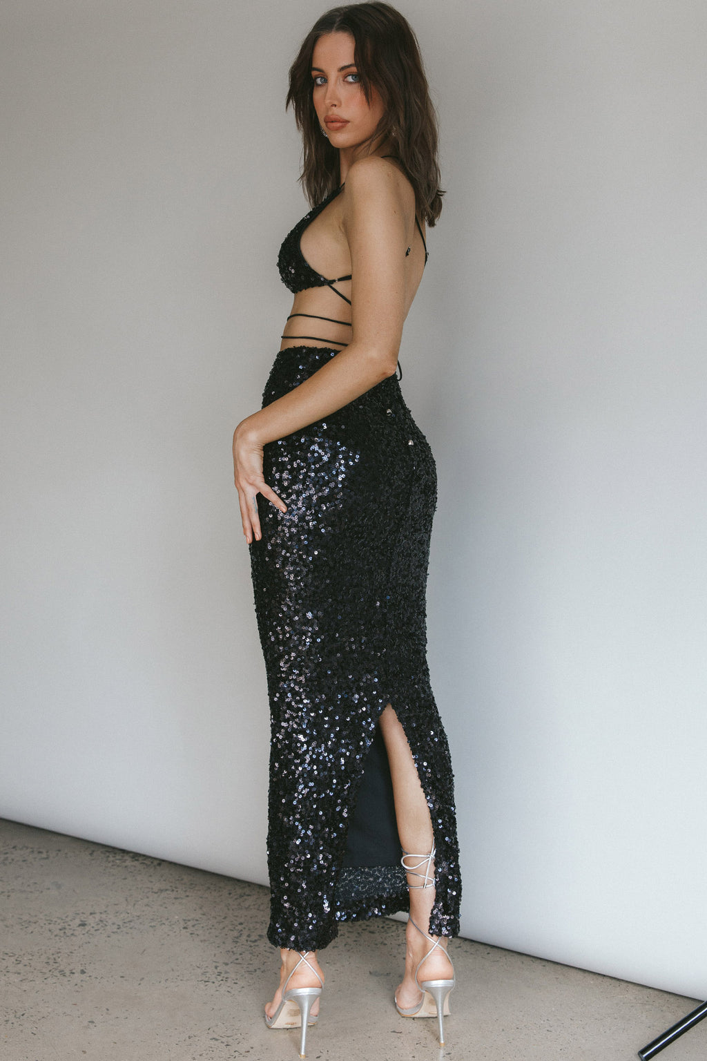 Zefa Sequin Triangle Top Black by Selfie Leslie Australia