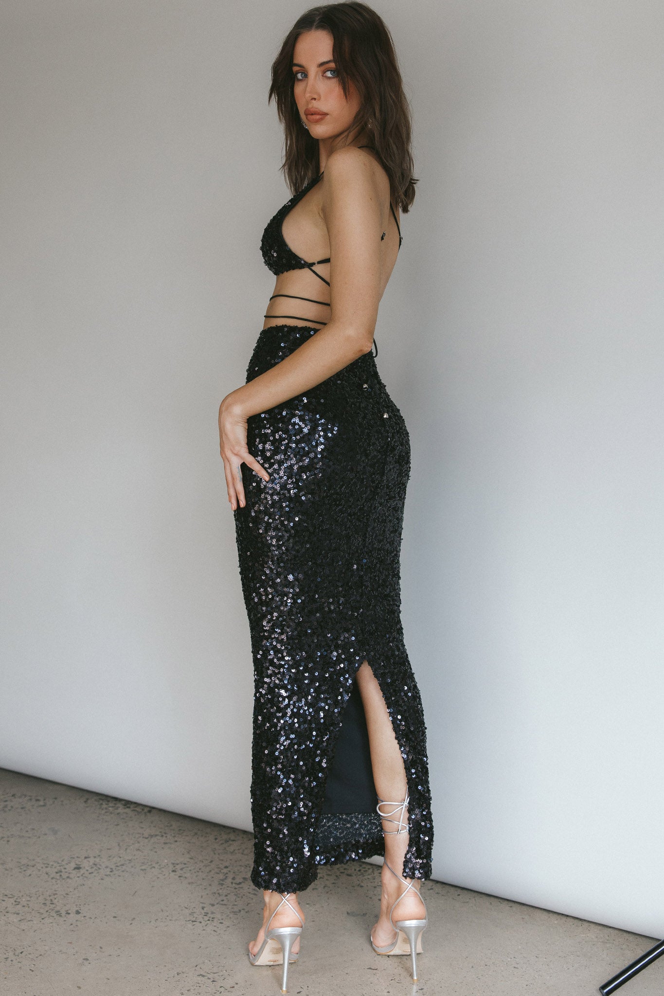 Zefa Sequin Triangle Top Black by Selfie Leslie Australia