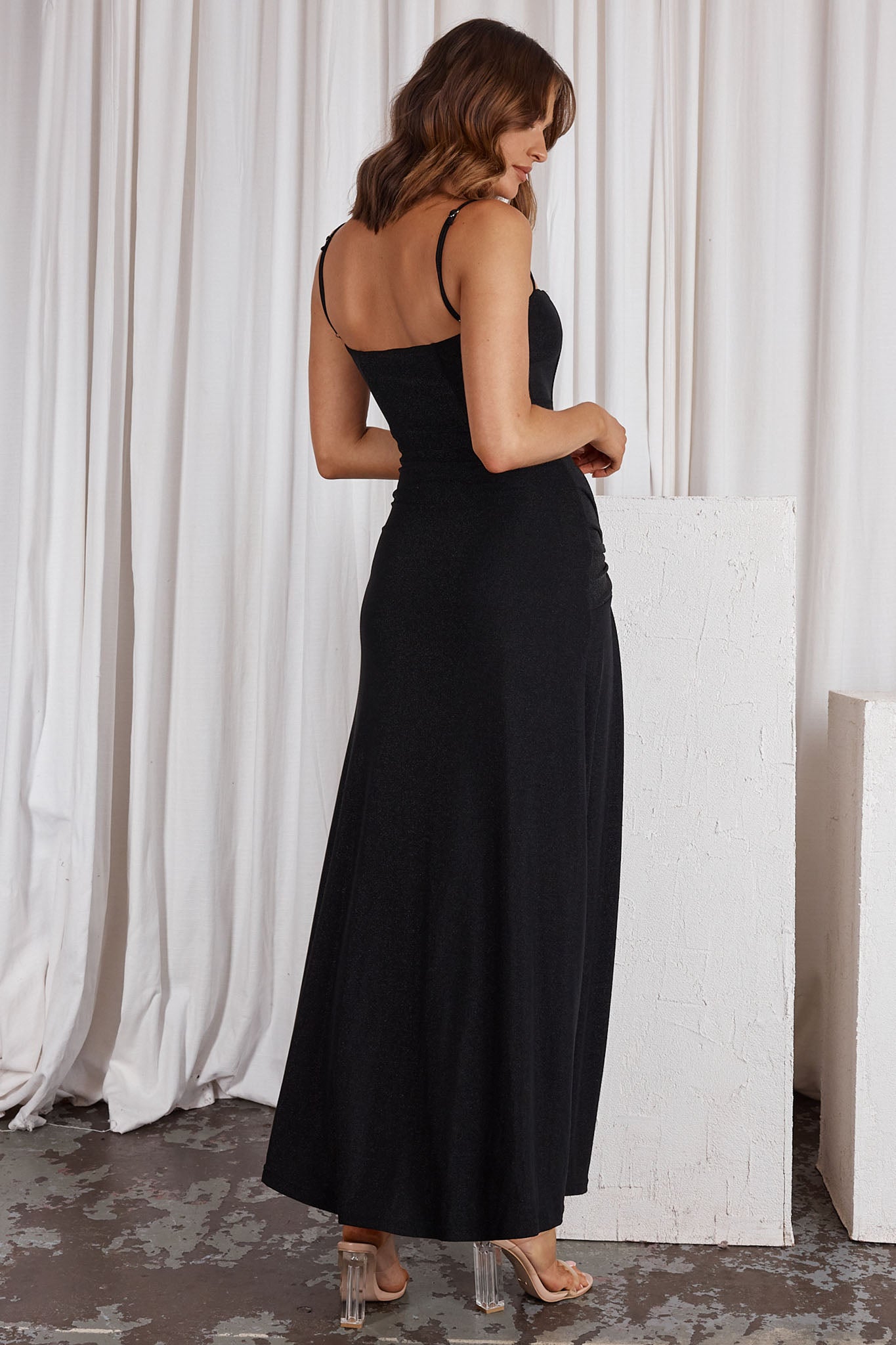 Stand Out Twist Detail Maxi Dress Black by Selfie Leslie Australia