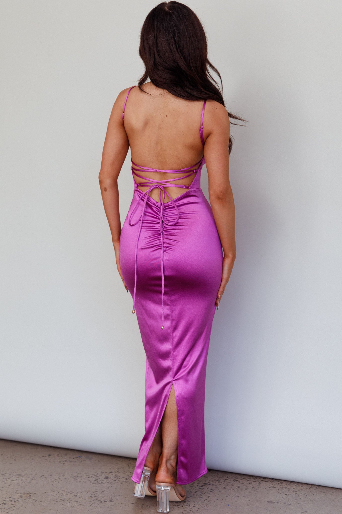 Seraya Lace-Up Back Dress Violet by Selfie Leslie Australia