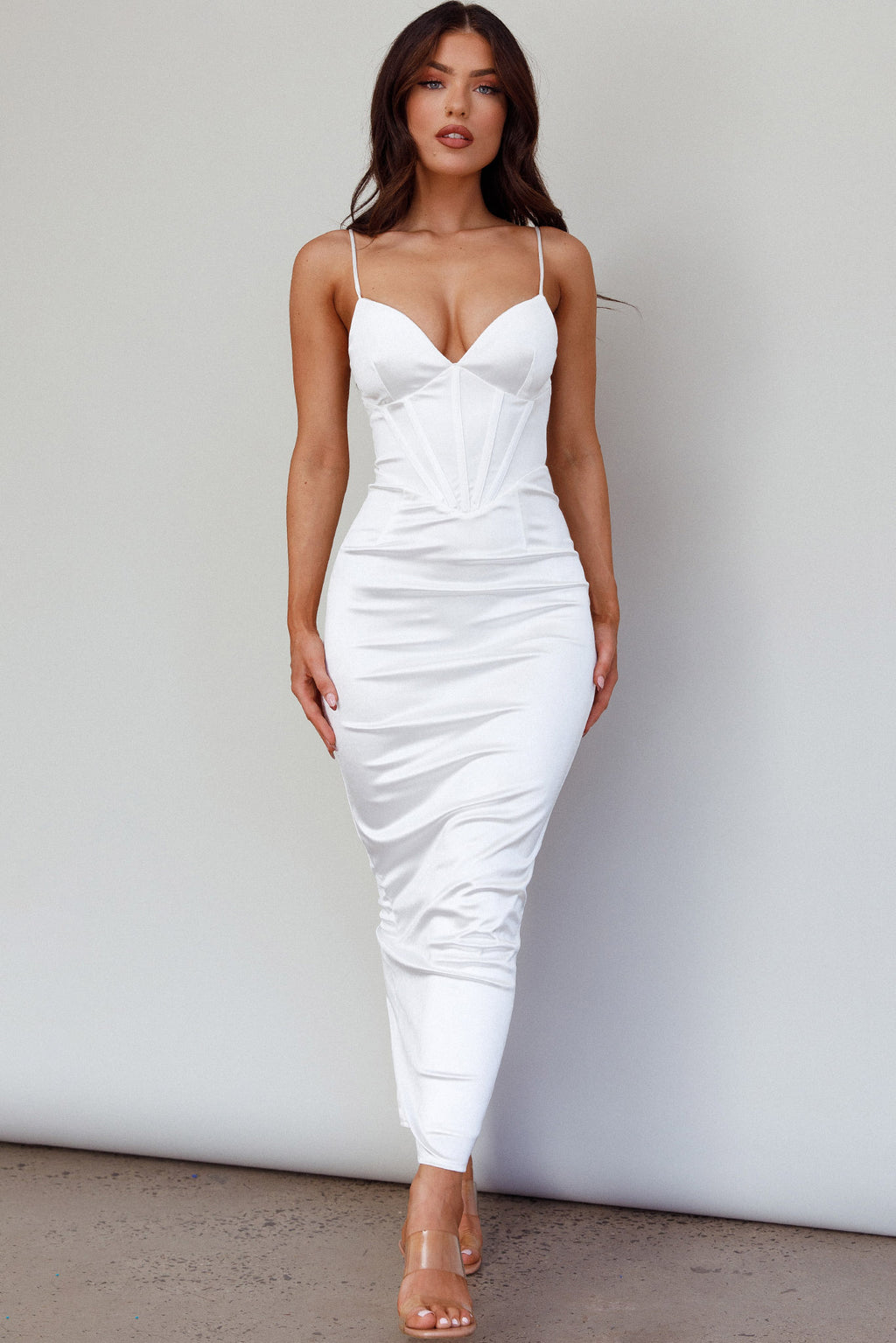 Seraya Lace-Up Back Dress White by Selfie Leslie Australia
