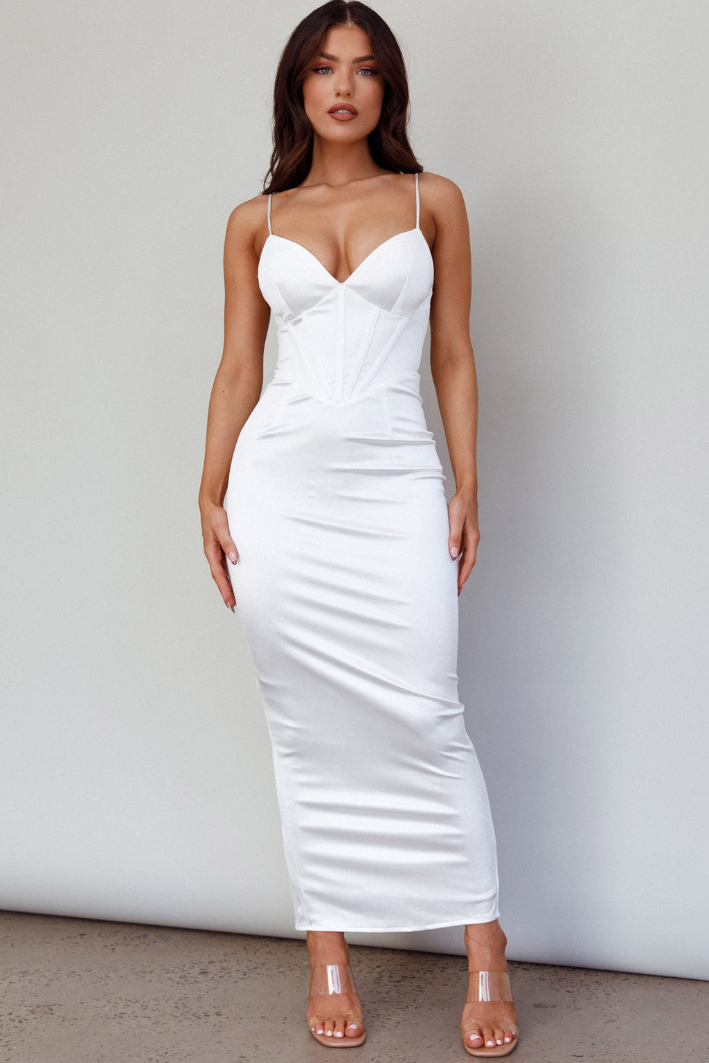 Seraya Lace-Up Back Dress White by Selfie Leslie Australia