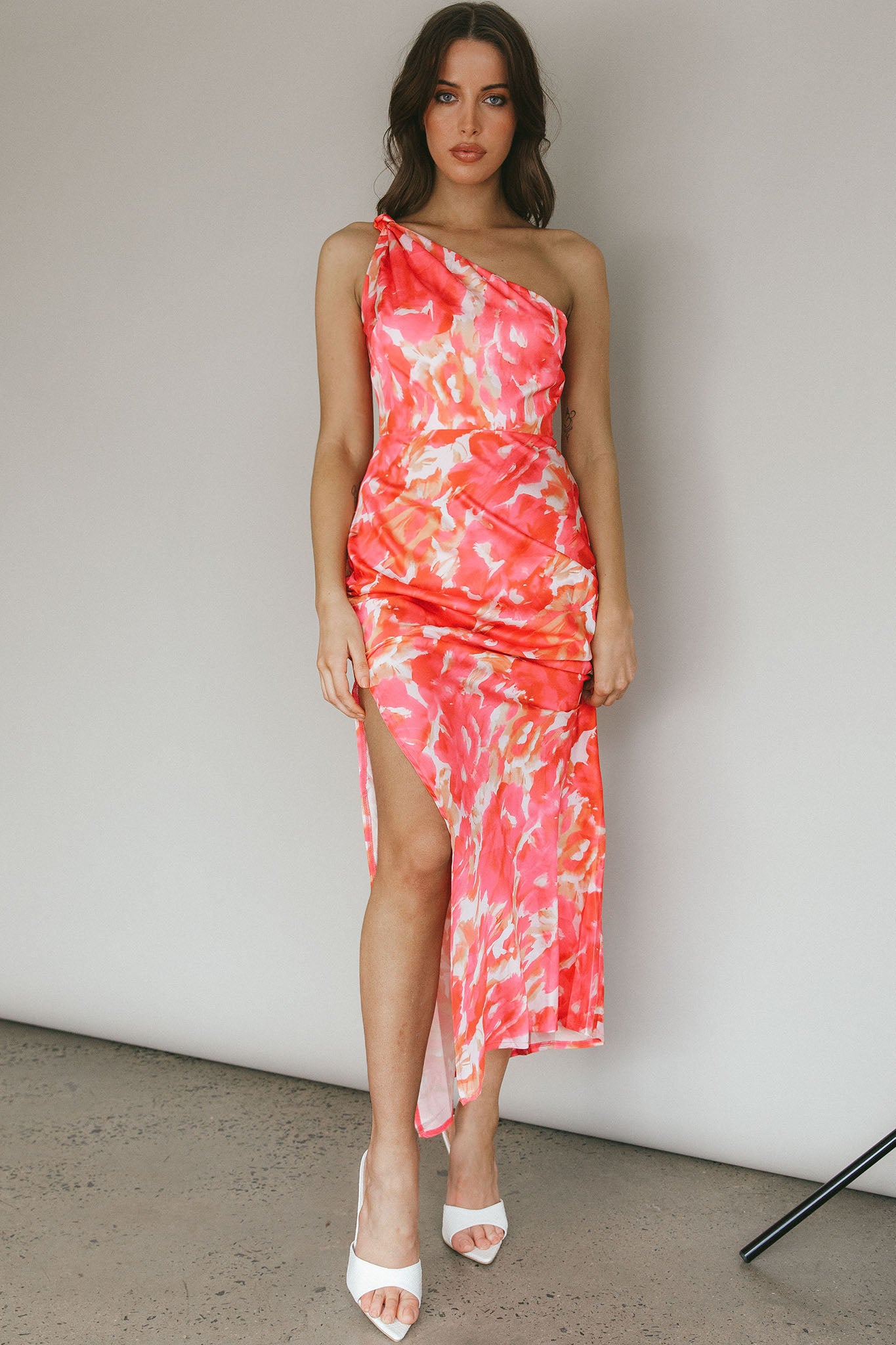 Portland One-Shoulder Maxi Dress Floral Pink by Selfie Leslie Australia