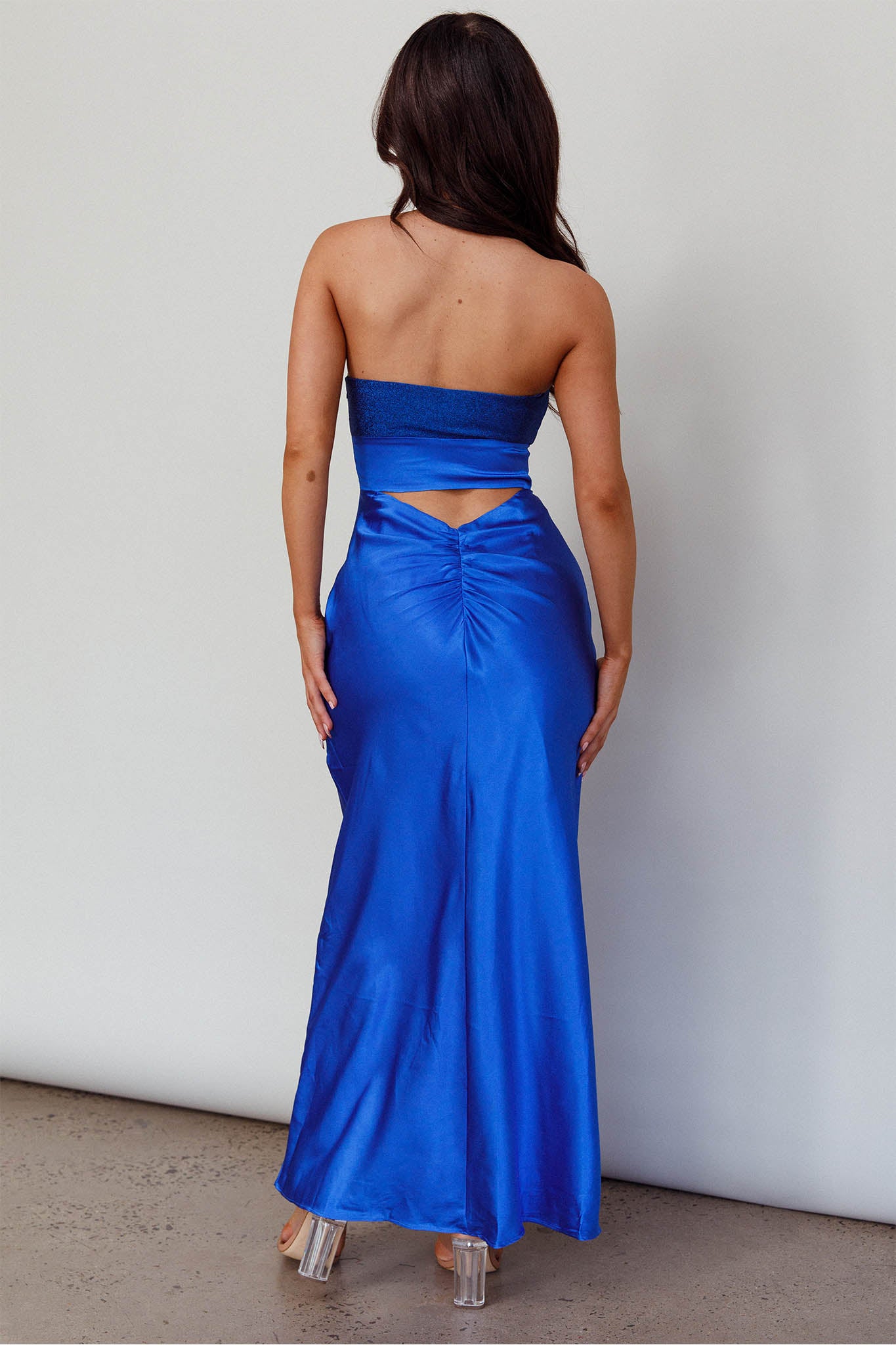 L'Amore Cut-Out Bodice Midi Dress Deep Blue by Selfie Leslie Australia