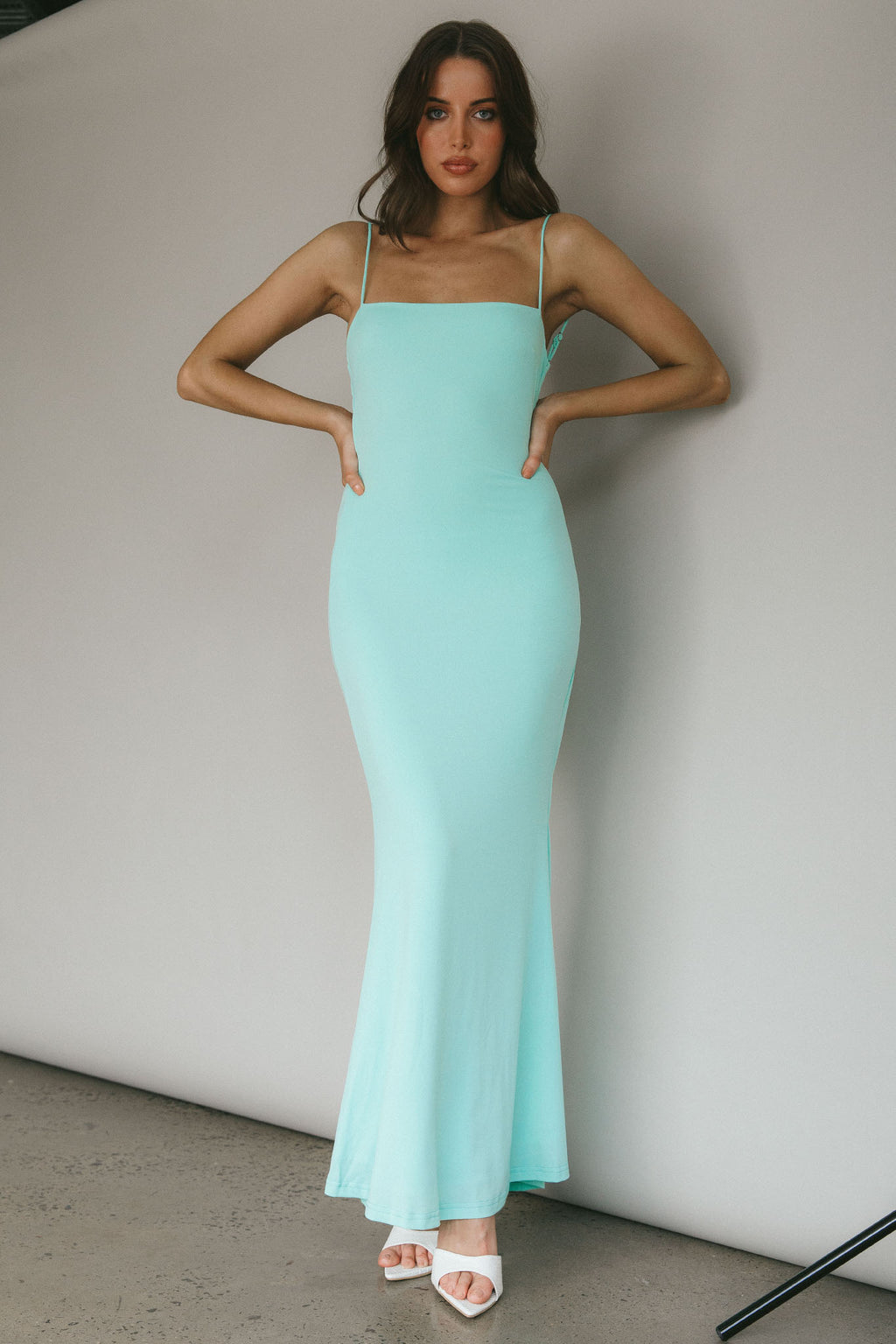 Tarah Low Back Maxi Dress Water Sprite by Selfie Leslie Australia