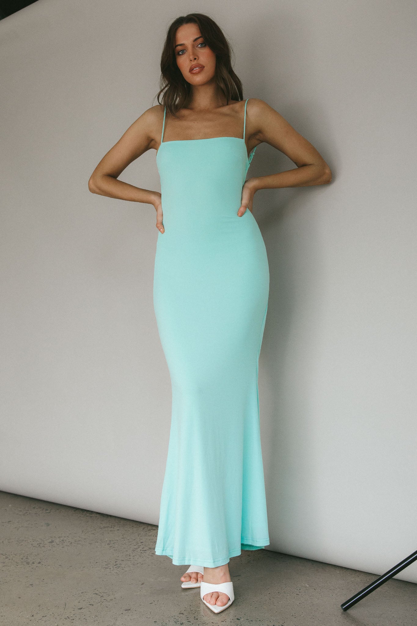 Tarah Low Back Maxi Dress Water Sprite by Selfie Leslie Australia
