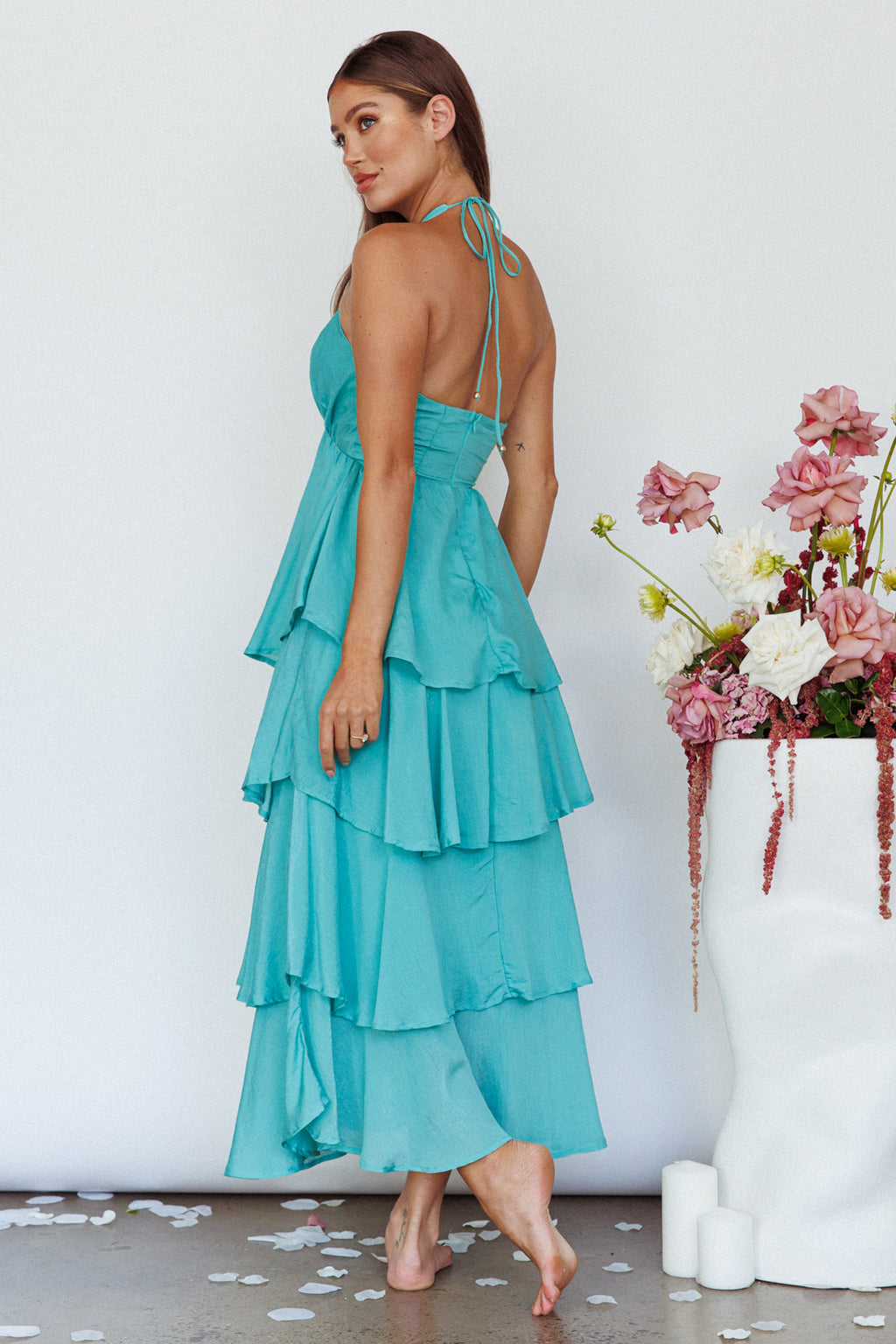 Catalina Tiered Ruffle Maxi Dress Mint by Selfie Leslie Australia