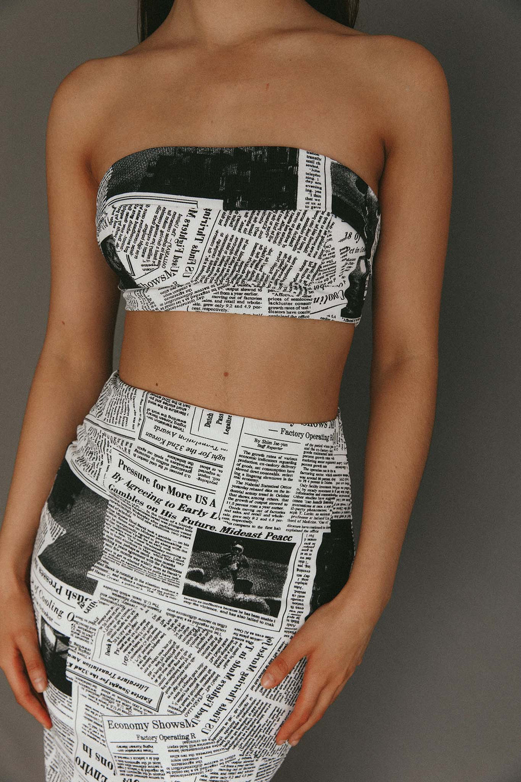 Extra Extra Bandeau Crop Top White by Selfie Leslie