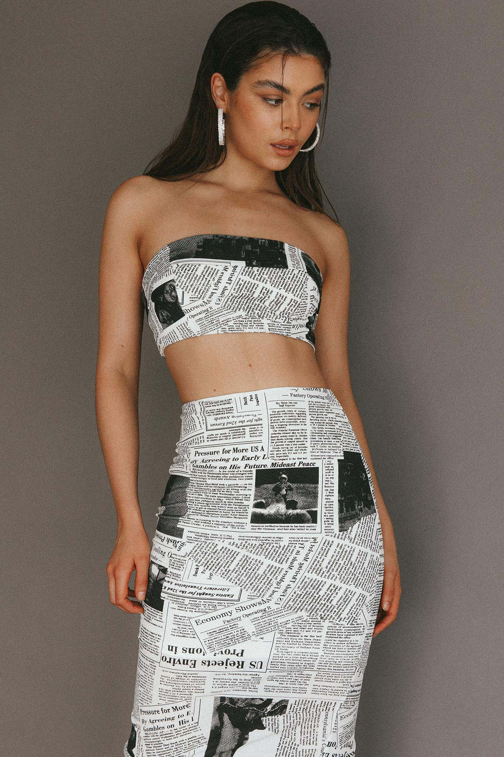 Extra Extra Bandeau Crop Top White by Selfie Leslie