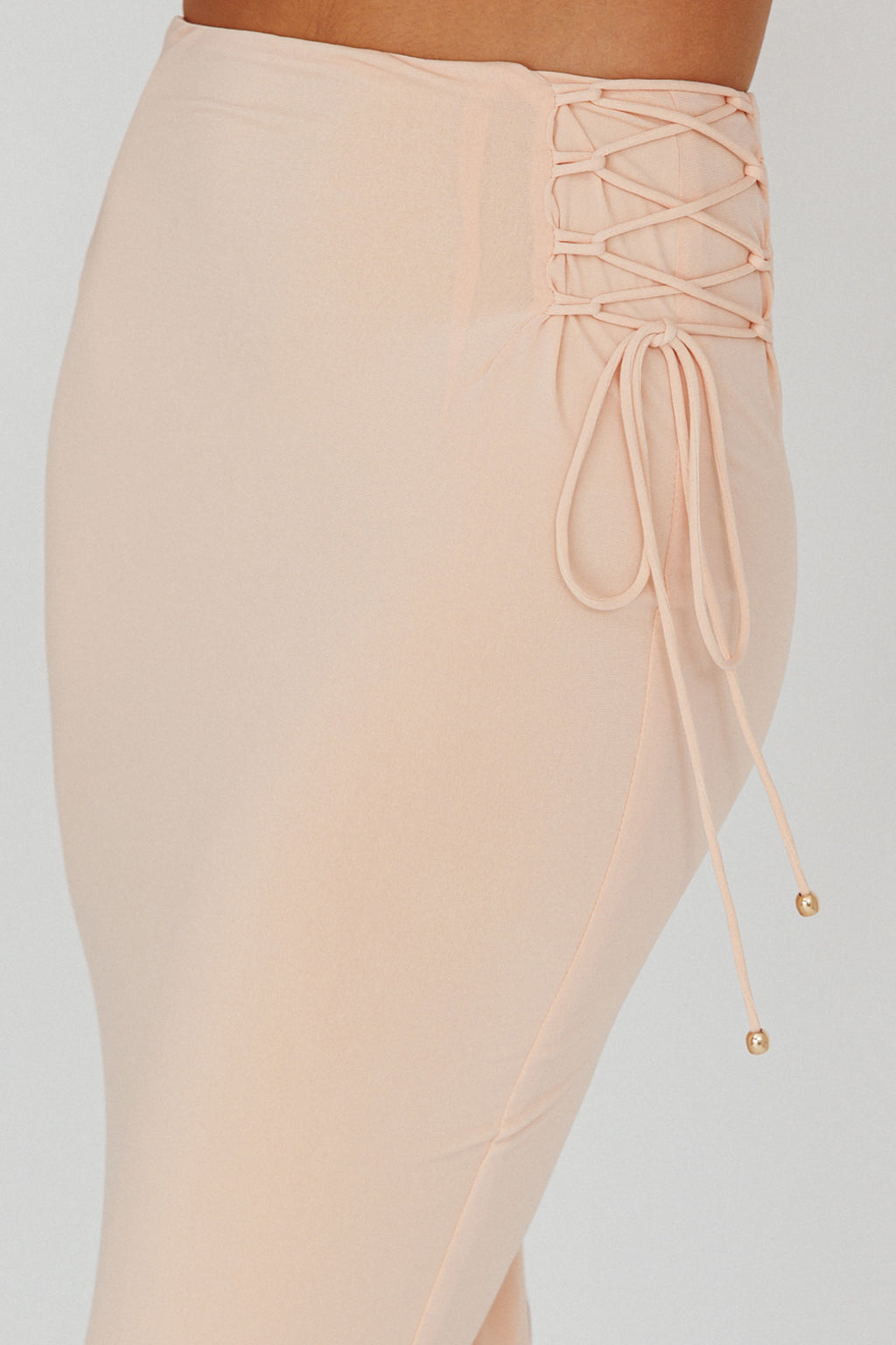 Graziella Lace Up Midi Skirt Egg Shell by Selfie Leslie Australia